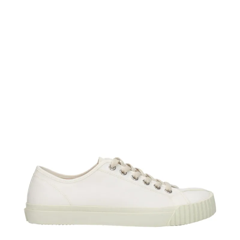 Maison Margiela White Fabric Low Top Sneakers sold by Siebentaschen