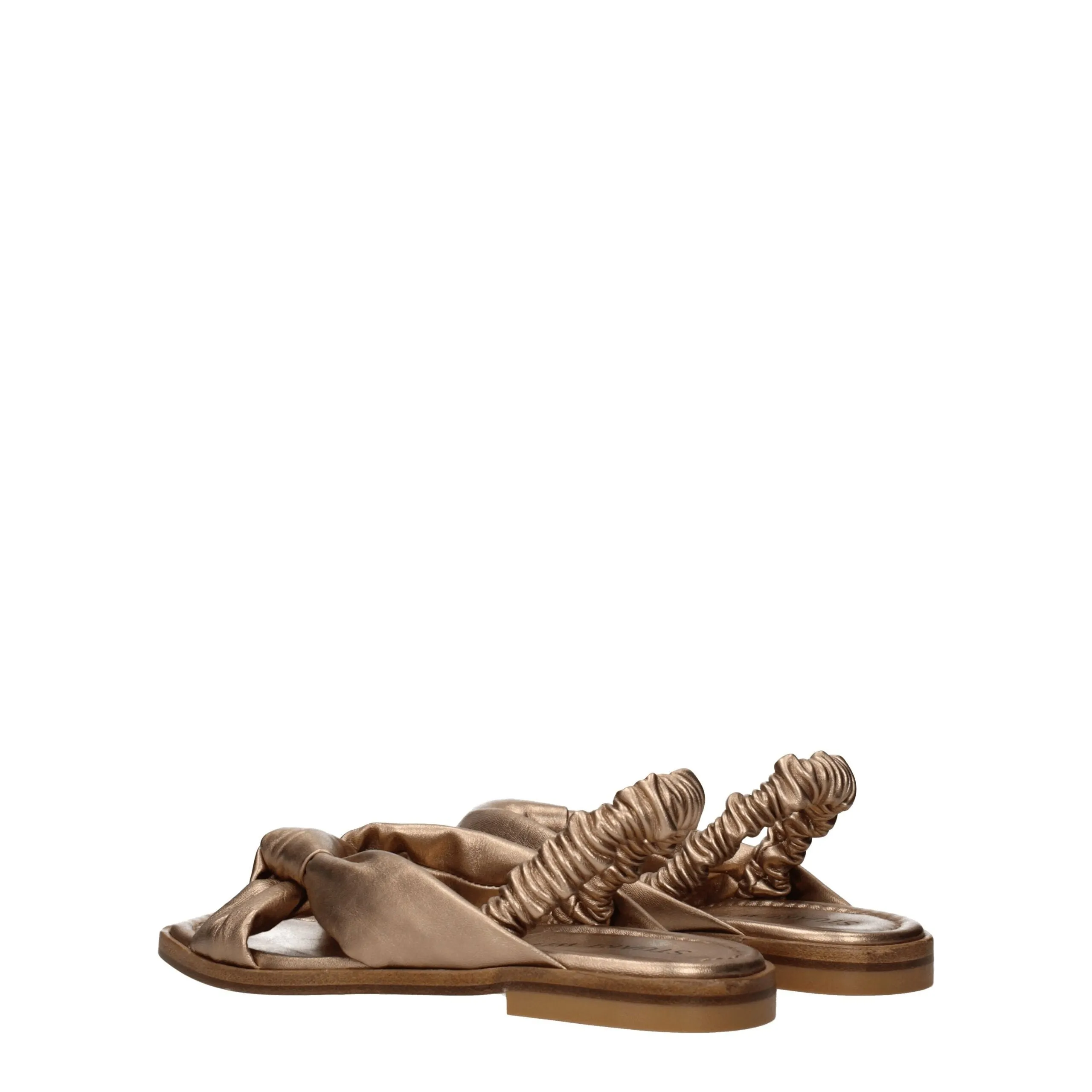 Stuart Weitzman Gold Leather Sandals sold by Siebentaschen product image thumbnail 4