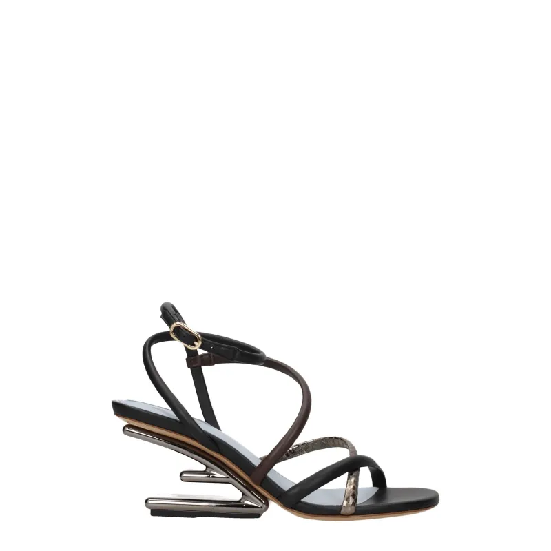 Fendi Multicolor Leather Flat Sandals sold by Siebentaschen