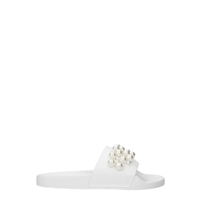 Stuart Weitzman White Leather Slippers made by Stuart Weitzman