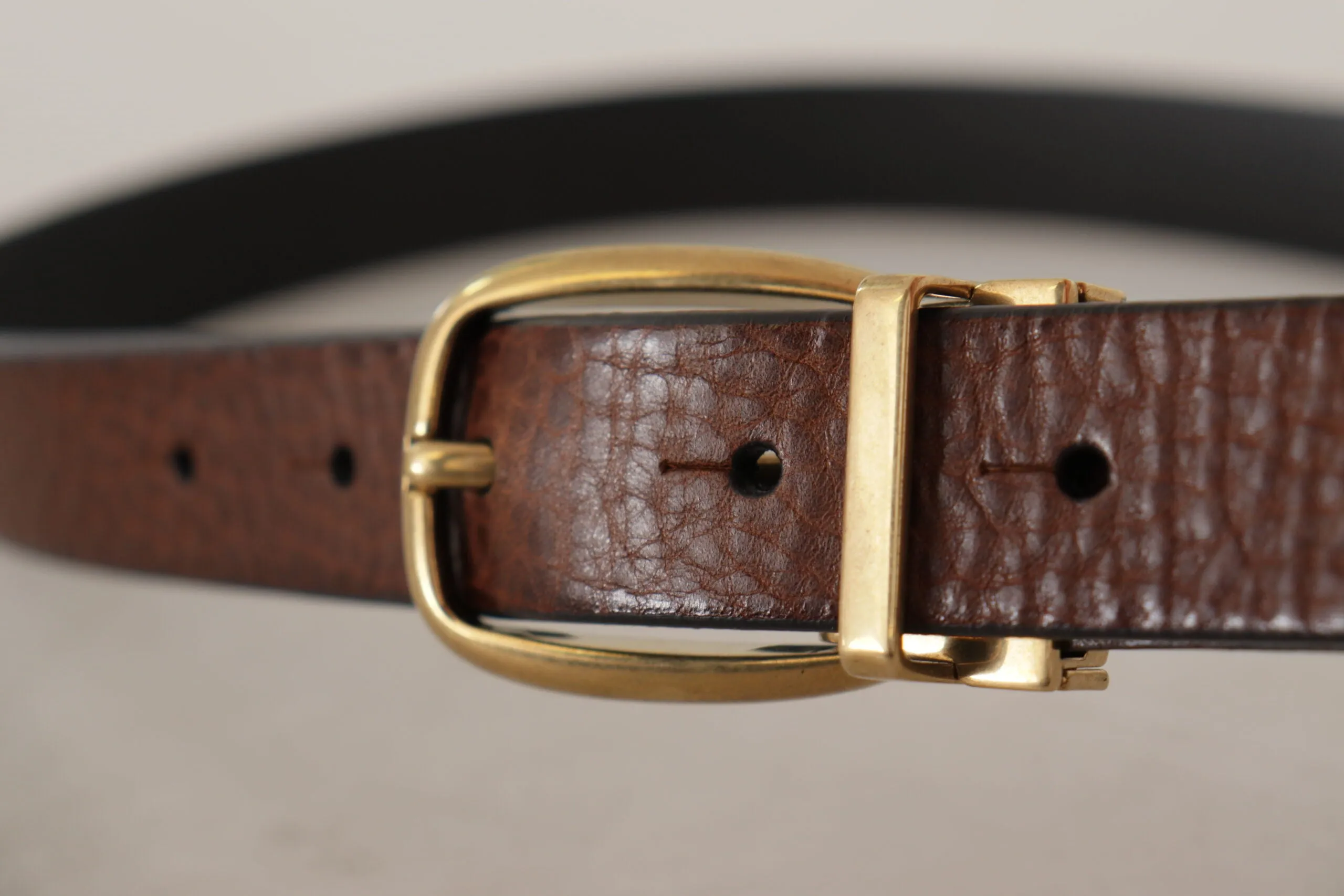 Dolce & Gabbana Brown Leather Classic Vintage Metal Buckle Belt sold by Siebentaschen product image thumbnail 5