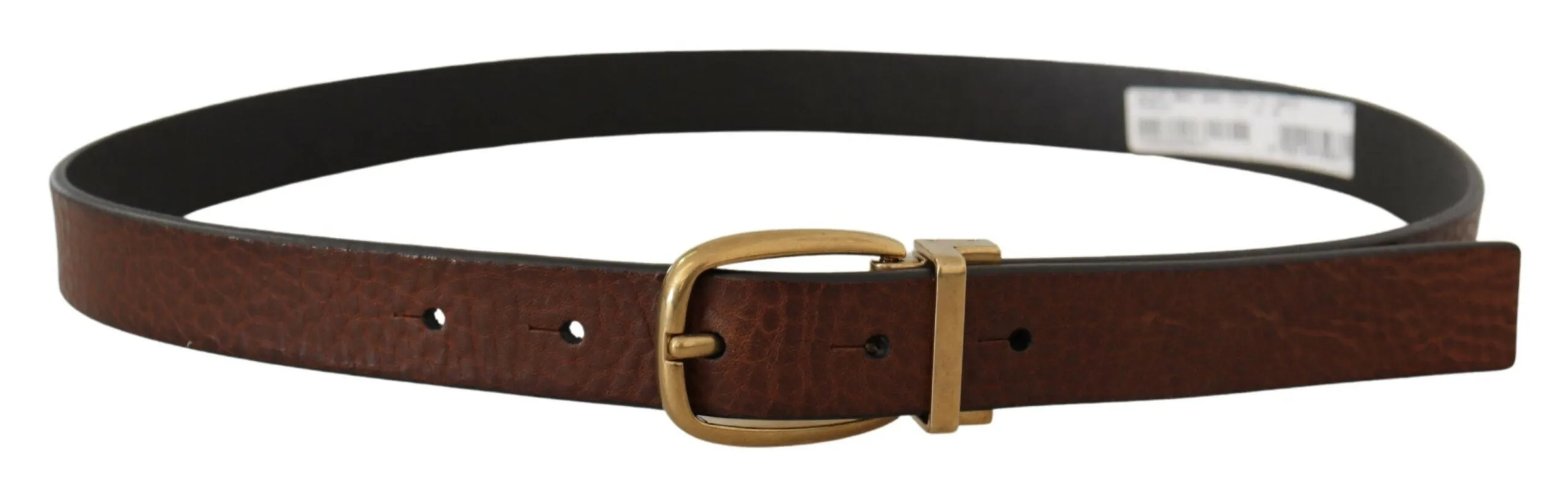 Dolce & Gabbana Brown Leather Classic Vintage Metal Buckle Belt sold by Siebentaschen product image thumbnail 2