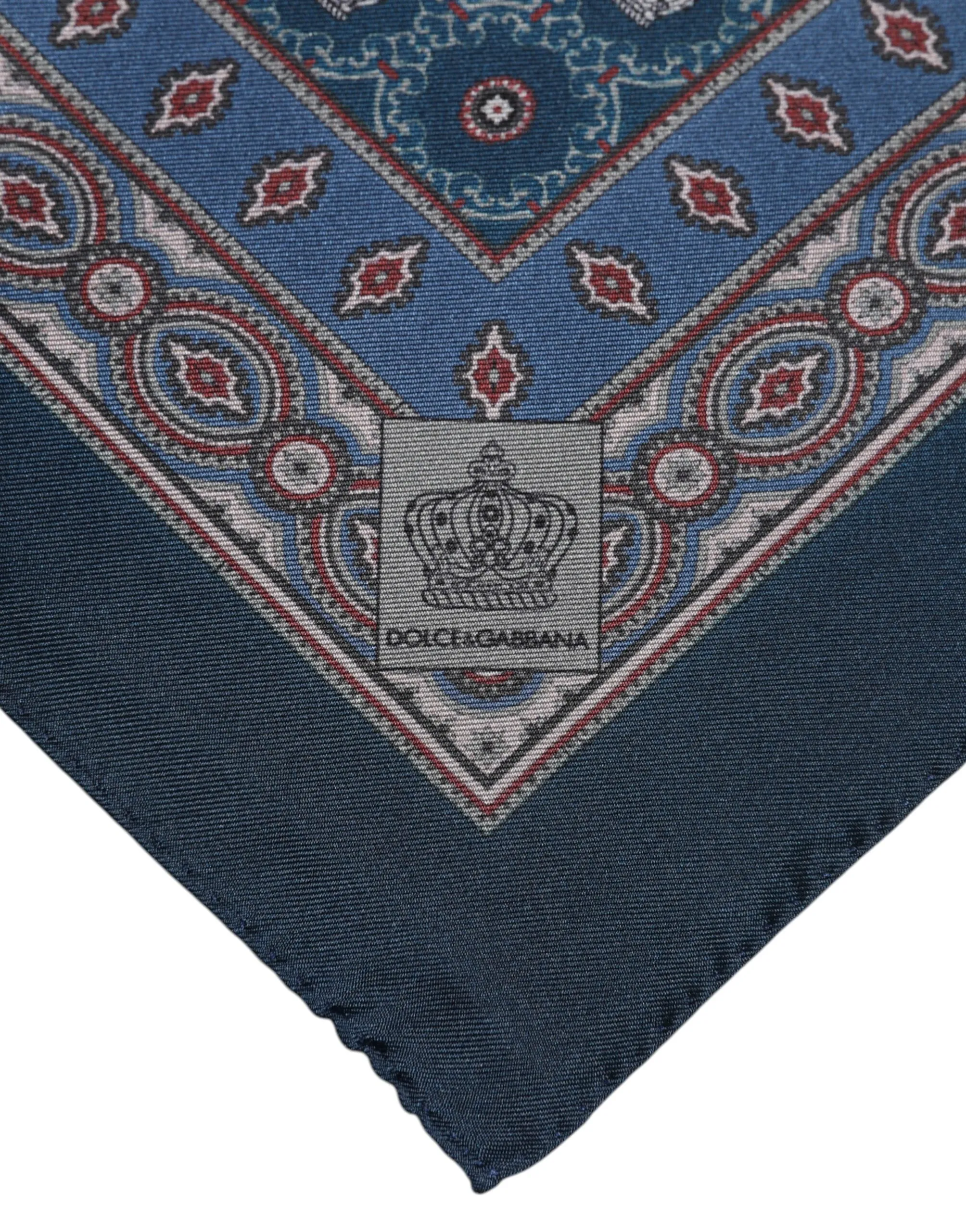 Dolce & Gabbana Blue Printed Silk Square Men Foulard Scarf sold by Siebentaschen product image thumbnail 4