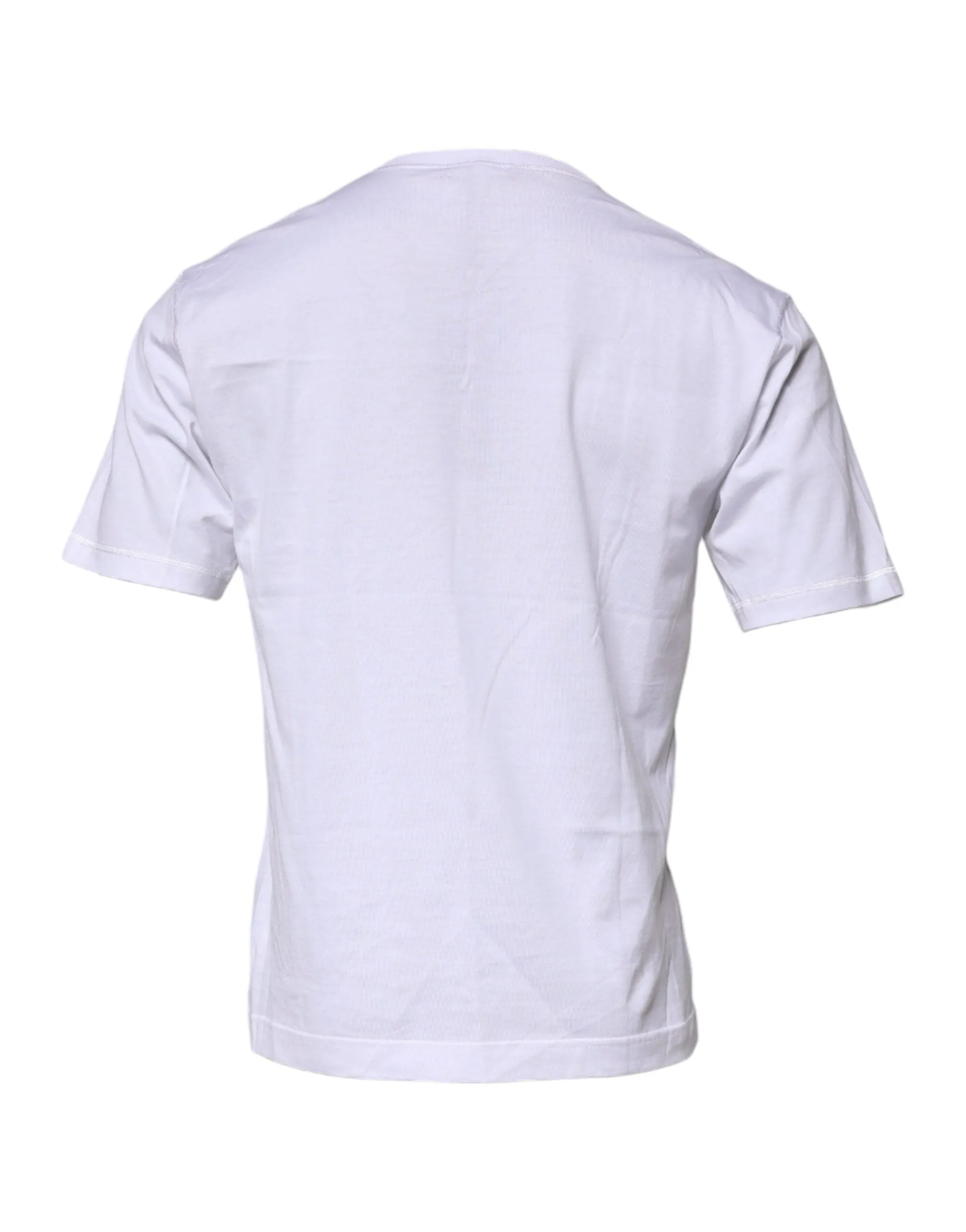 Dolce & Gabbana White Logo Tape Cotton Crew Neck T-shirt sold by Siebentaschen product image thumbnail 4