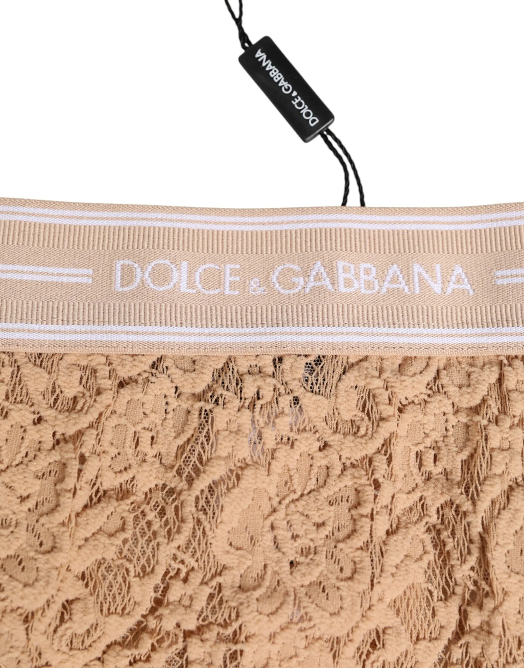 Dolce & Gabbana Beige Lace Nylon High Waist Panty Underwear sold by Siebentaschen product image thumbnail 3