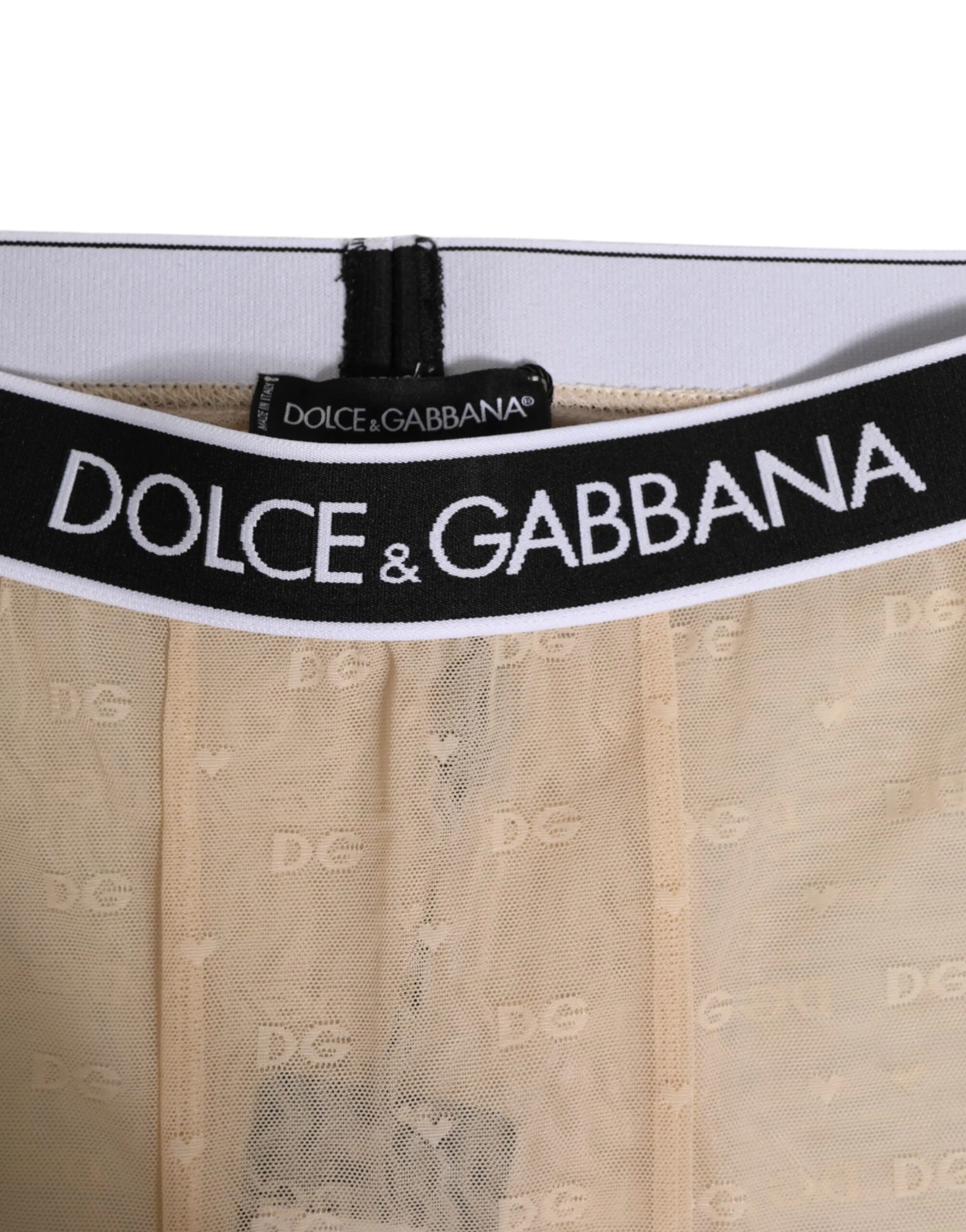 Dolce & Gabbana Beige Nylon Logo Lace Leggings Pants Underwear sold by Siebentaschen product image thumbnail 5