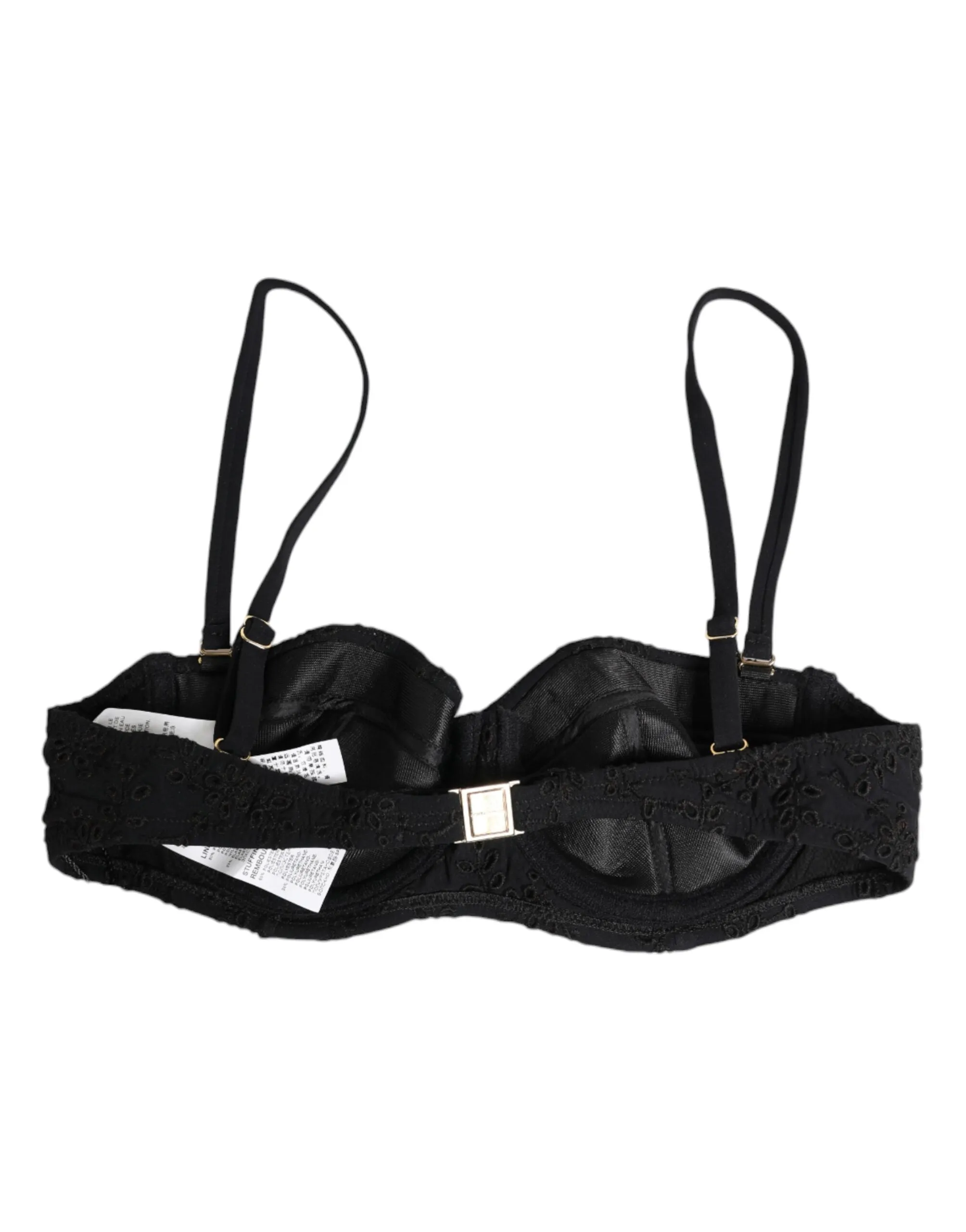 Dolce & Gabbana Black Polyester Embroidered Underwire Bra Underwear sold by Siebentaschen product image thumbnail 4