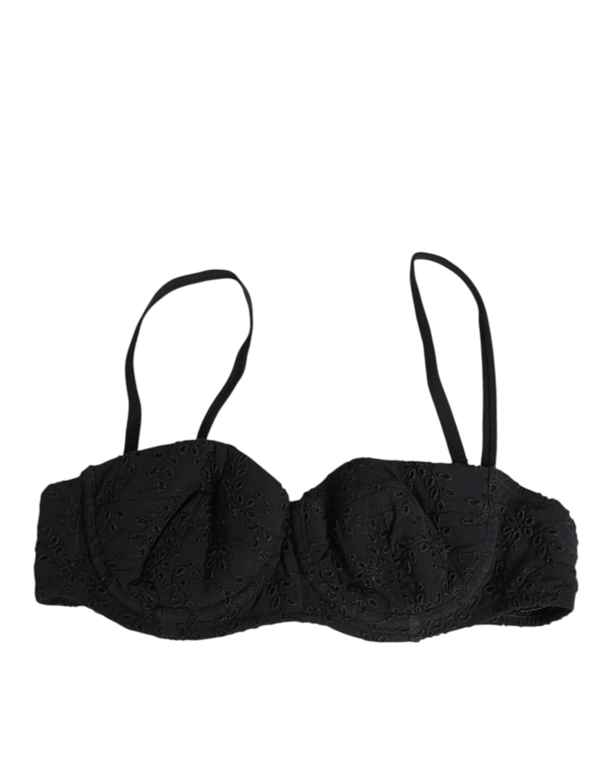 Dolce & Gabbana Black Polyester Embroidered Underwire Bra Underwear sold by Siebentaschen