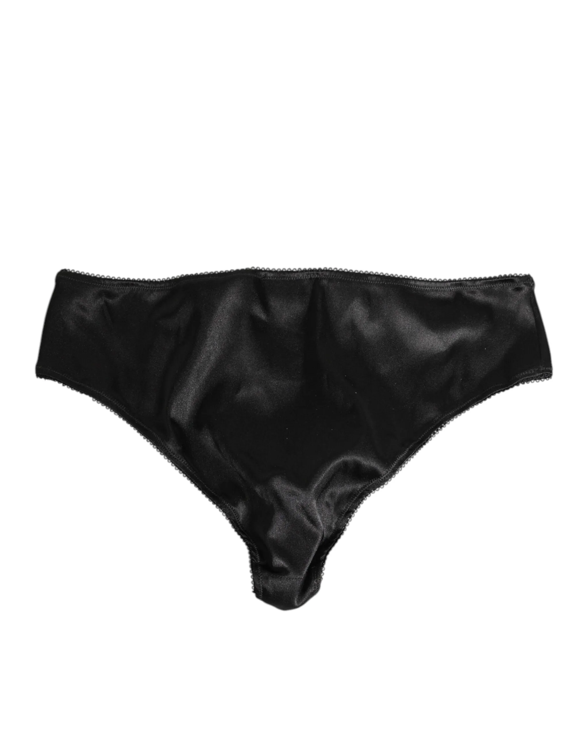 Dolce & Gabbana Black Satin Stretch Slip Brief Women Underwear sold by Siebentaschen product image thumbnail 4