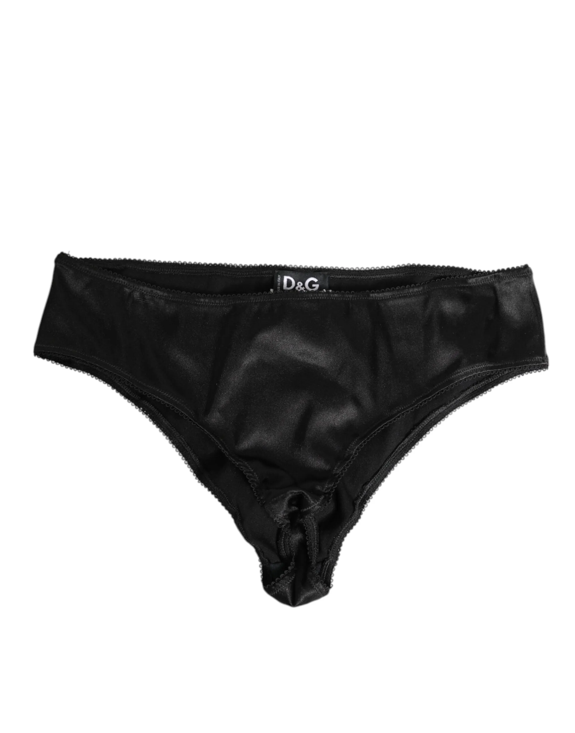 Dolce & Gabbana Black Satin Stretch Slip Brief Women Underwear sold by Siebentaschen product image thumbnail 2