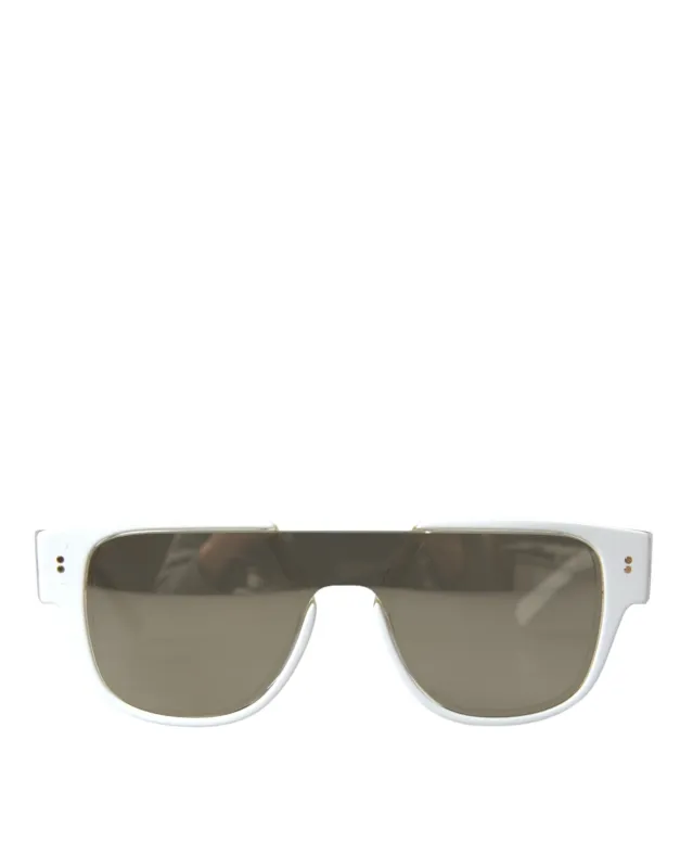 Dolce & Gabbana White Acetate Mirror Lenses DG4356 Sunglasses sold by Siebentaschen
