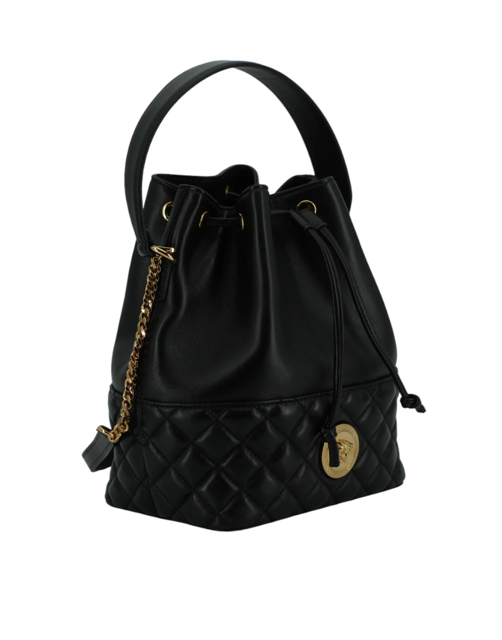 Versace Elegant Black Leather Medusa Bucket Shoulder Bag sold by Siebentaschen product image thumbnail 3