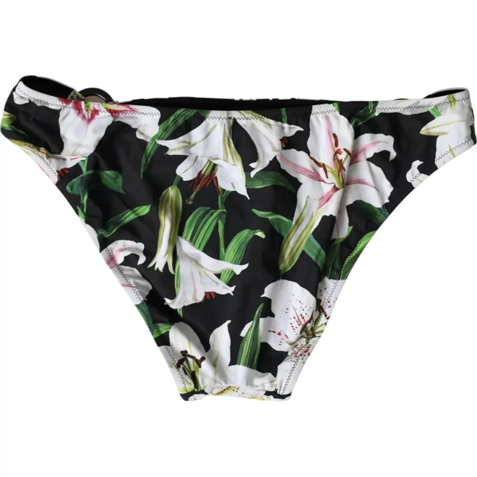 Dolce & Gabbana Black Lily Print Swimwear Bottom Beachwear Bikini sold by Siebentaschen product image thumbnail 2