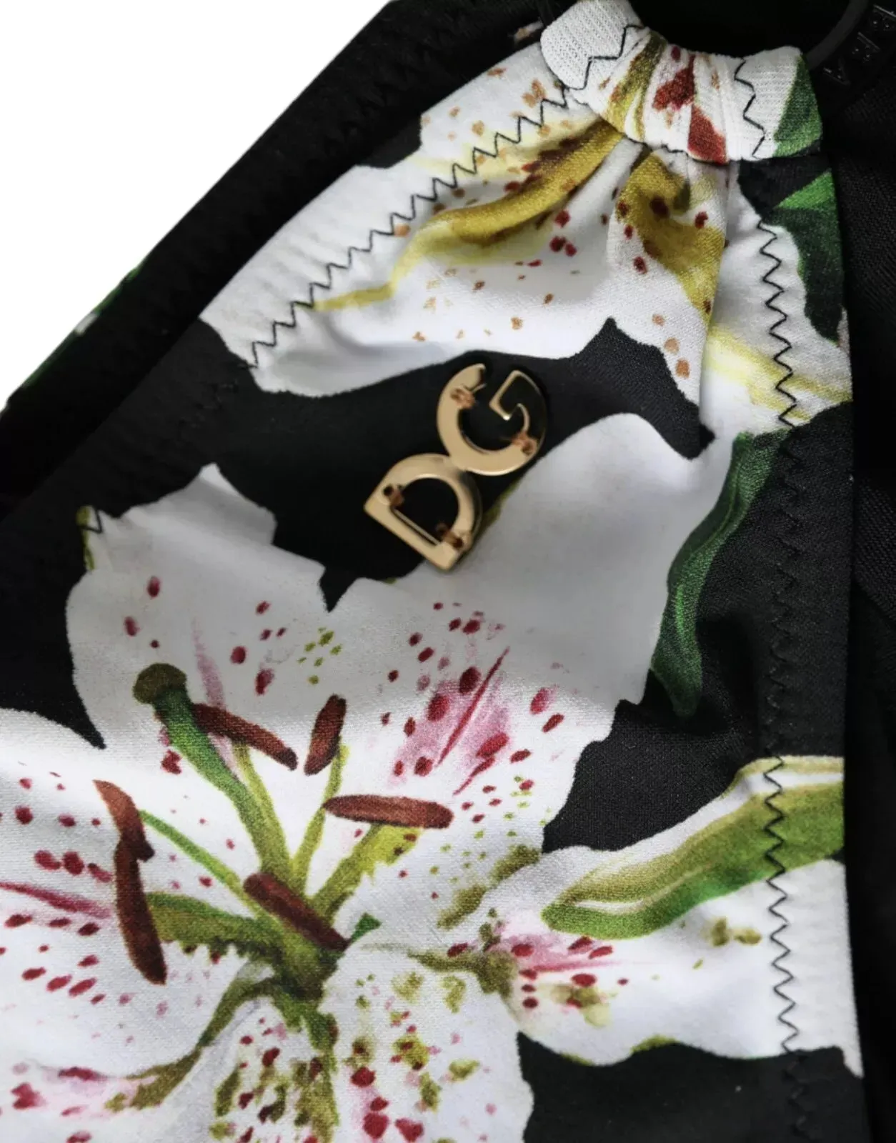 Dolce & Gabbana Black Lily Print Swimwear Bottom Beachwear Bikini sold by Siebentaschen product image thumbnail 3