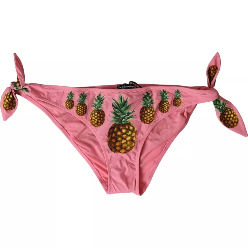 Dolce & Gabbana Pink Pineapple Swimsuit Bikini Bottom Swimwear sold by Siebentaschen