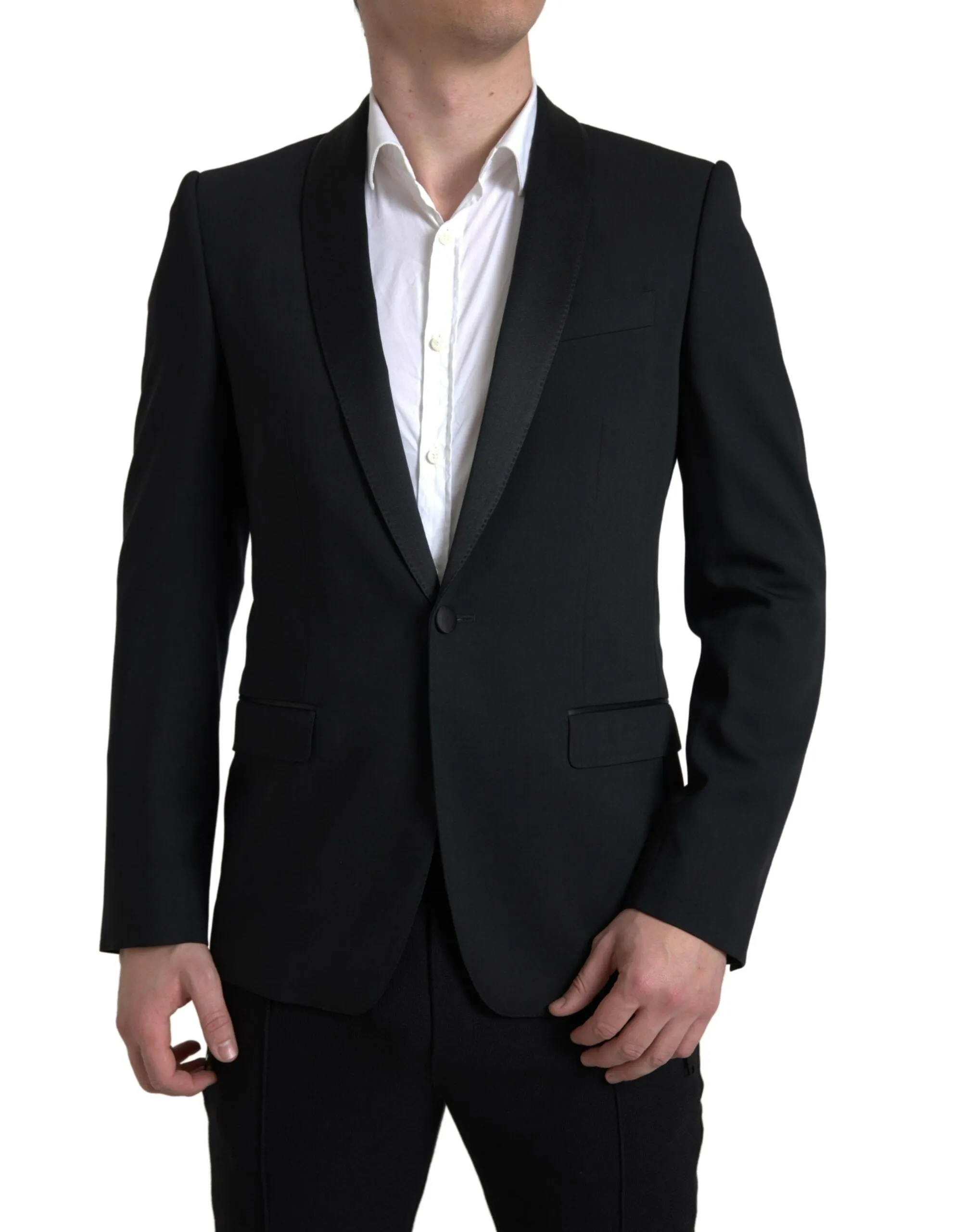 Dolce & Gabbana Black Wool Single Breasted MARTINI Blazer sold by Siebentaschen