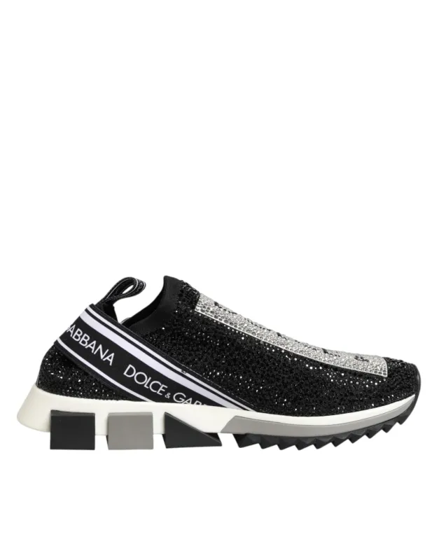 Dolce & Gabbana Black Silver Slip On Sorrento Sneakers Shoes sold by Siebentaschen