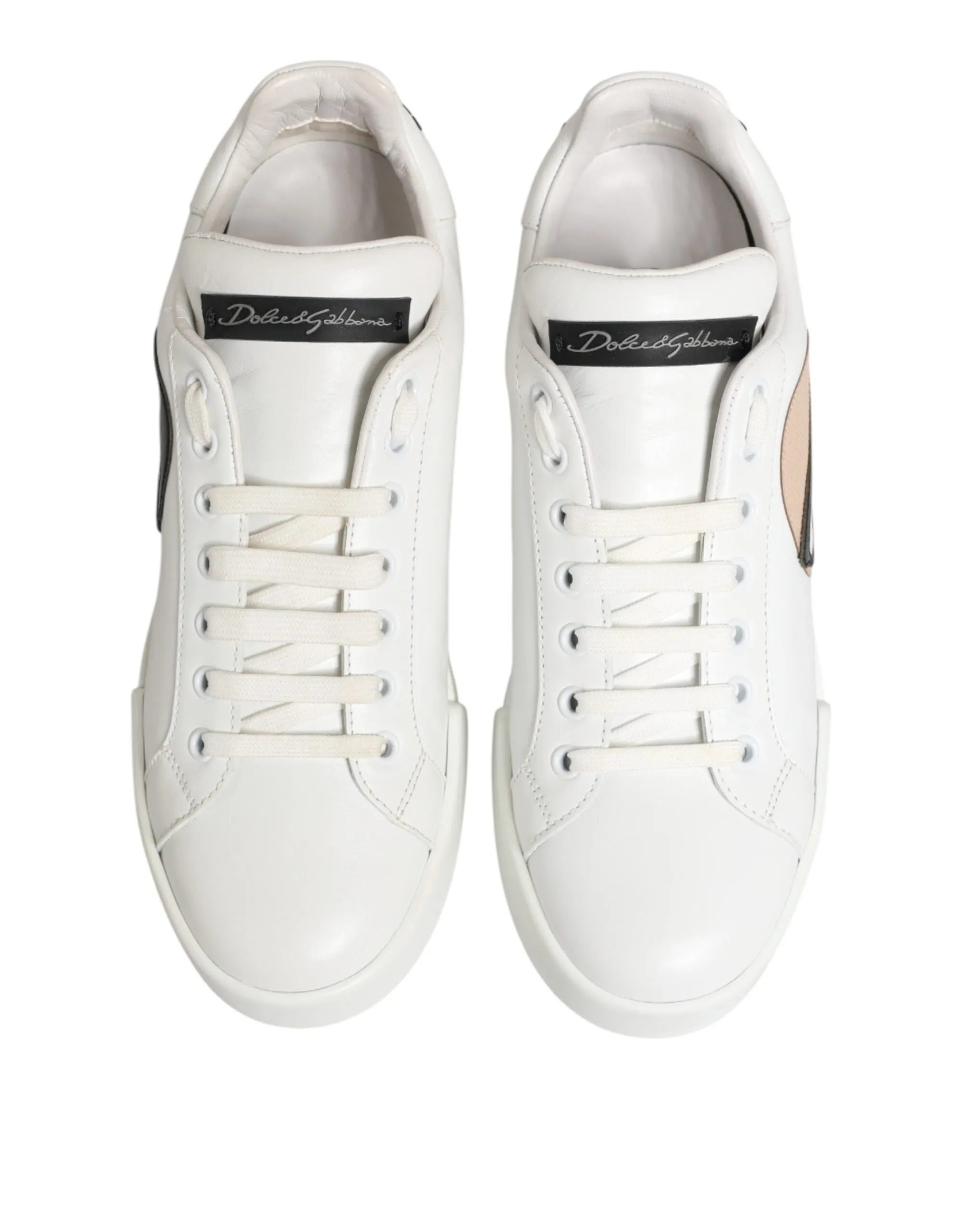 Dolce & Gabbana White Leather #DGFamily Casual Sneakers Shoes sold by Siebentaschen product image thumbnail 4