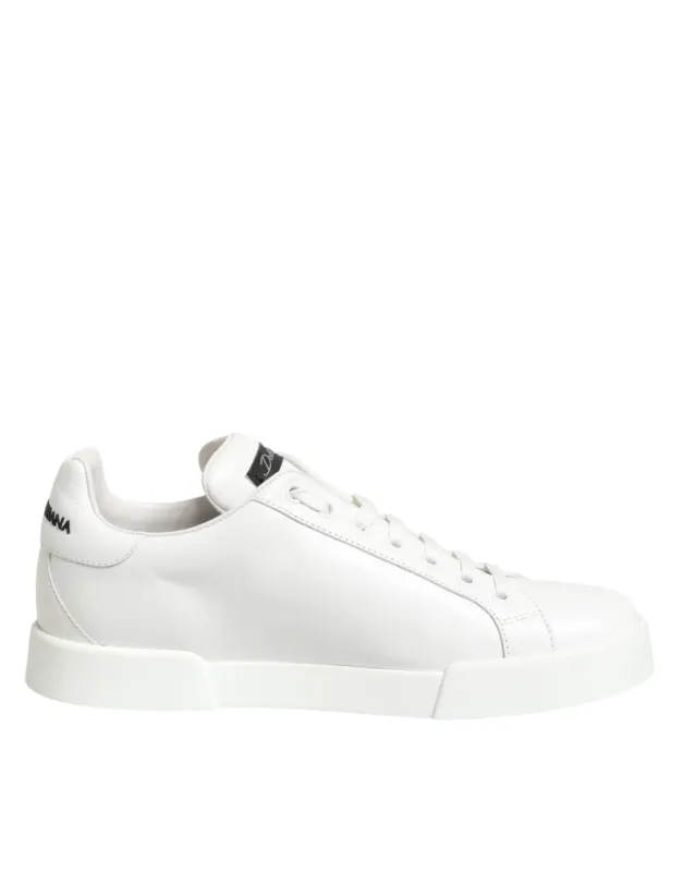 Dolce & Gabbana White Leather #DGFamily Casual Sneakers Shoes sold by Siebentaschen