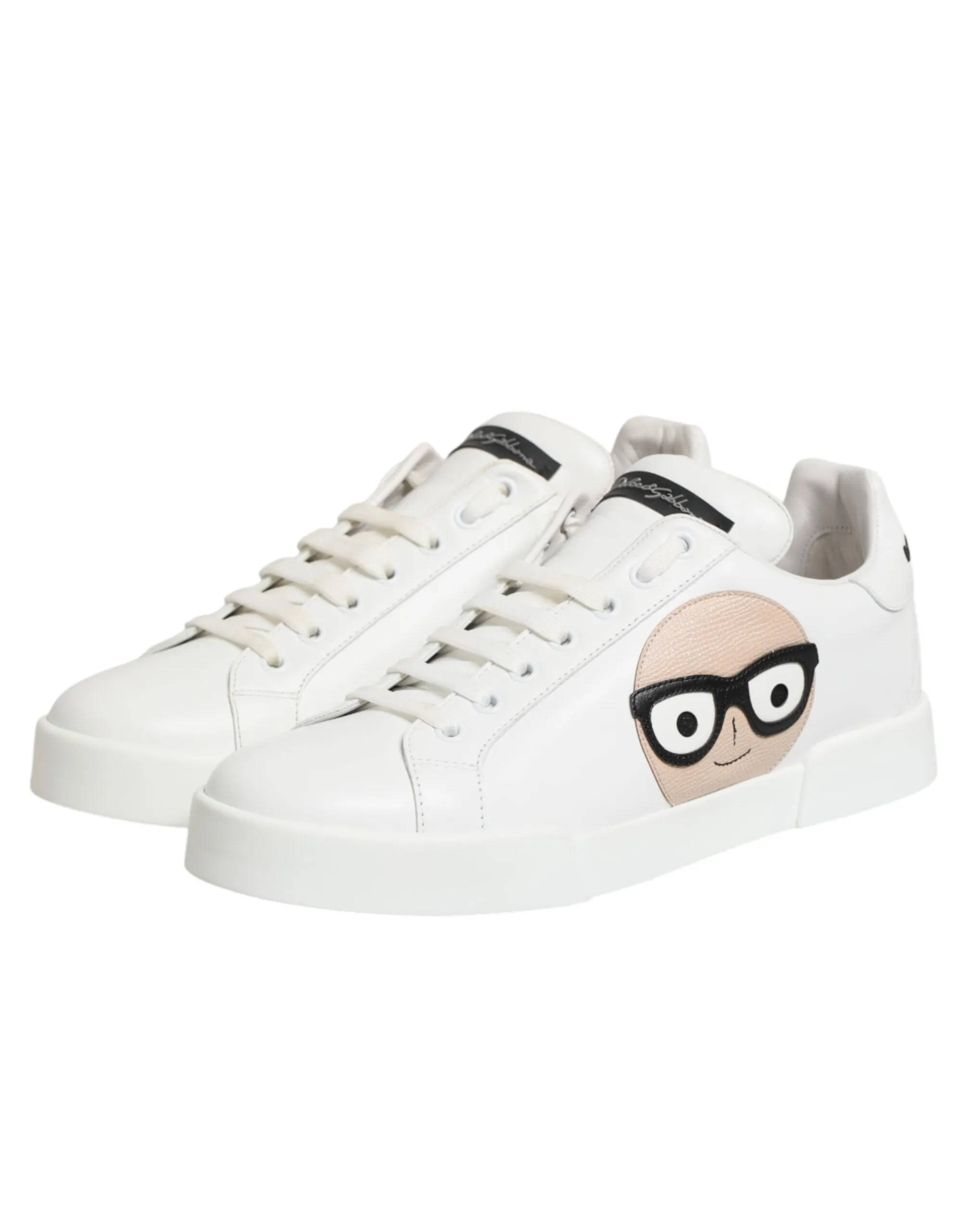 Dolce & Gabbana White Leather #DGFamily Casual Sneakers Shoes sold by Siebentaschen product image thumbnail 5