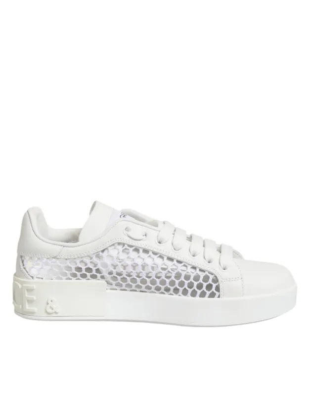 Dolce & Gabbana White Mesh Inserts Low Top Sneakers Shoes sold by Siebentaschen