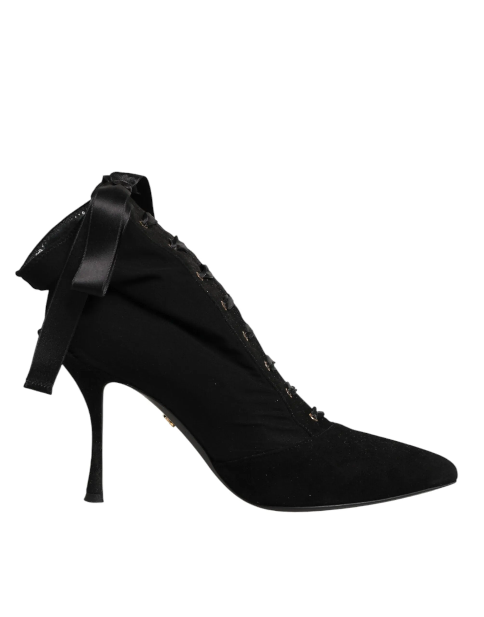 Dolce & Gabbana Black Stiletto Heels Lace Up Boots Shoes sold by Siebentaschen product image thumbnail 2