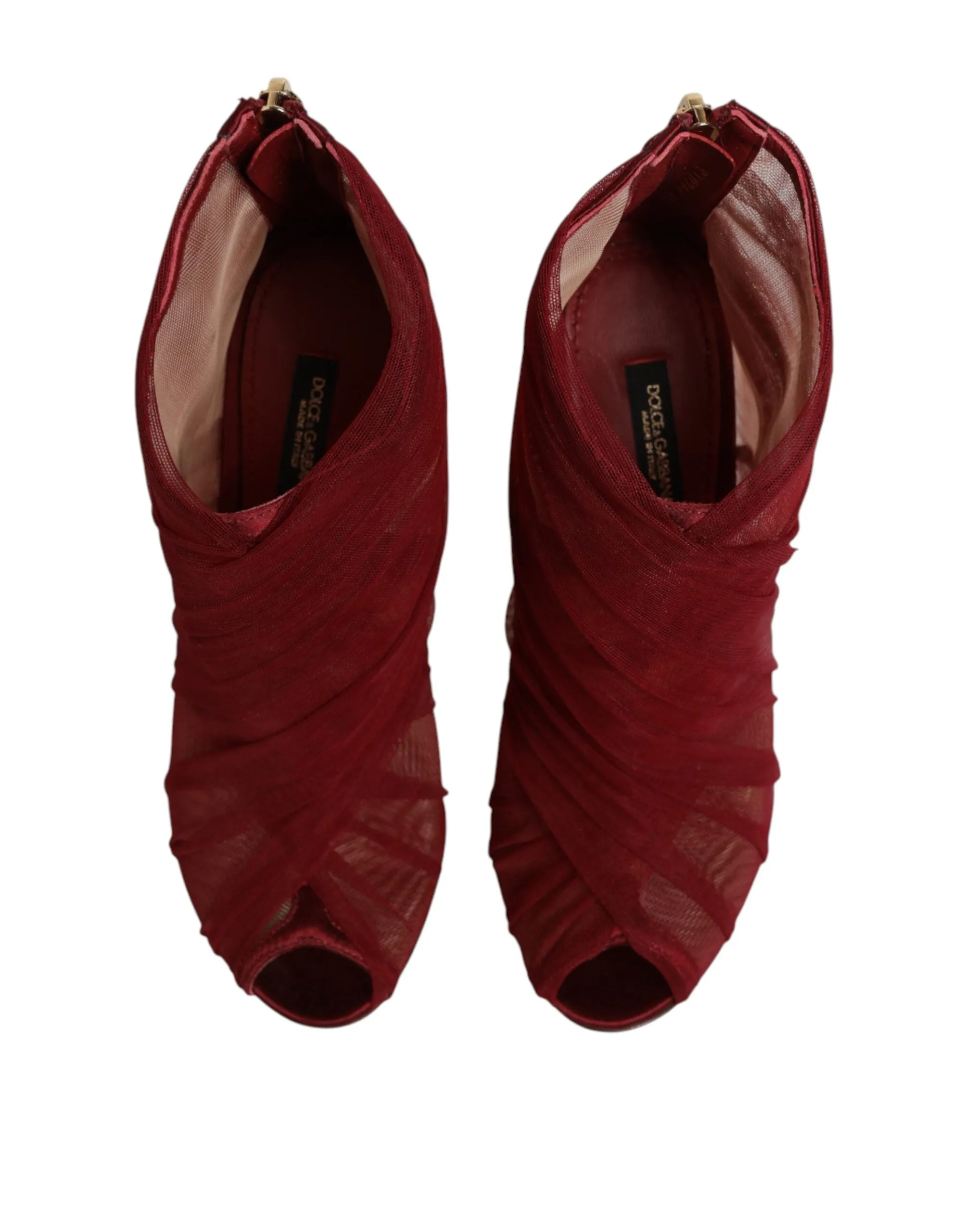 Dolce & Gabbana Red Tulle Ankle Boots Stiletto Heels Shoes sold by Siebentaschen product image thumbnail 4