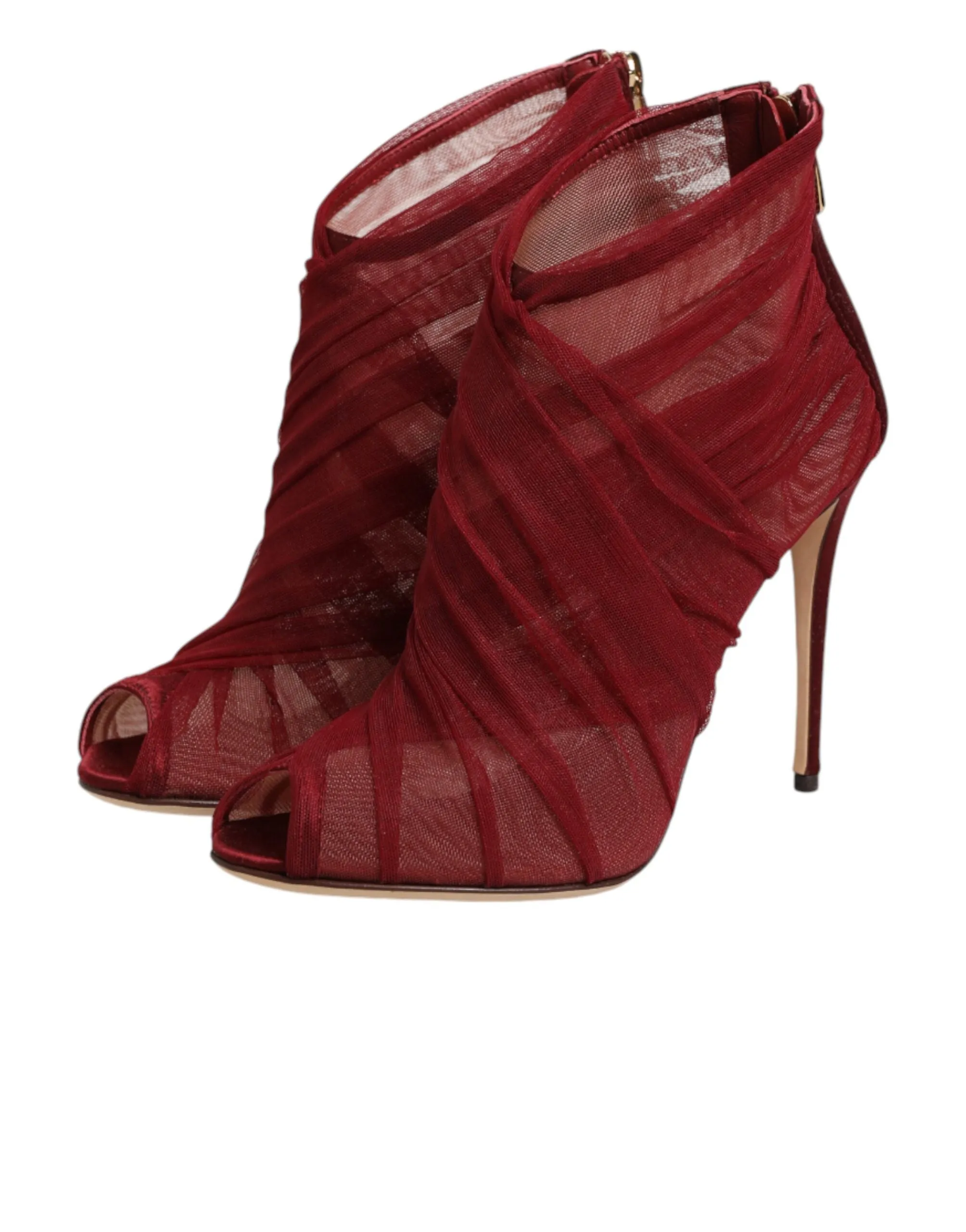 Dolce & Gabbana Red Tulle Ankle Boots Stiletto Heels Shoes sold by Siebentaschen product image thumbnail 5