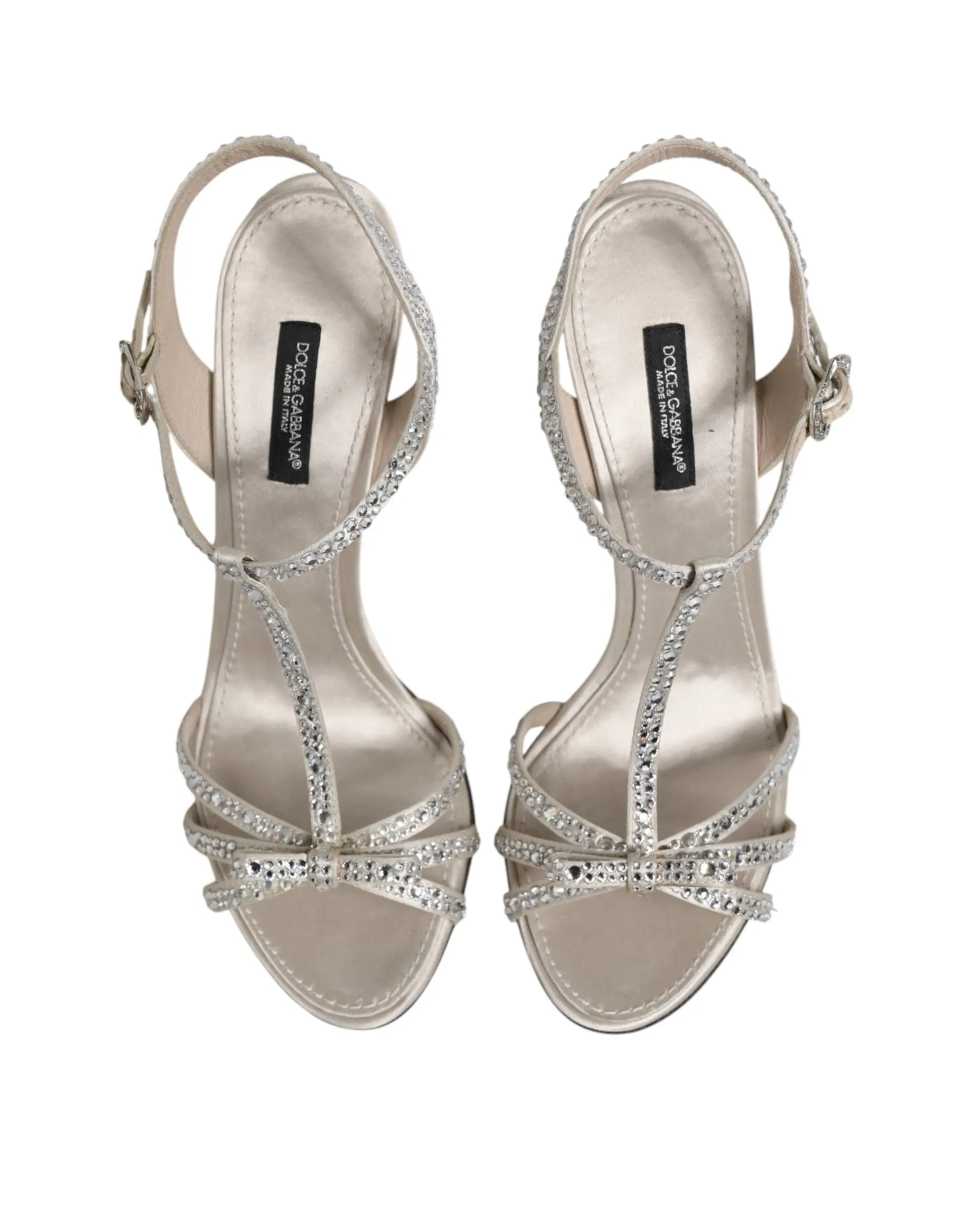 Dolce & Gabbana Silver Strass Ankle Strap Heels Sandals Shoes sold by Siebentaschen product image thumbnail 4