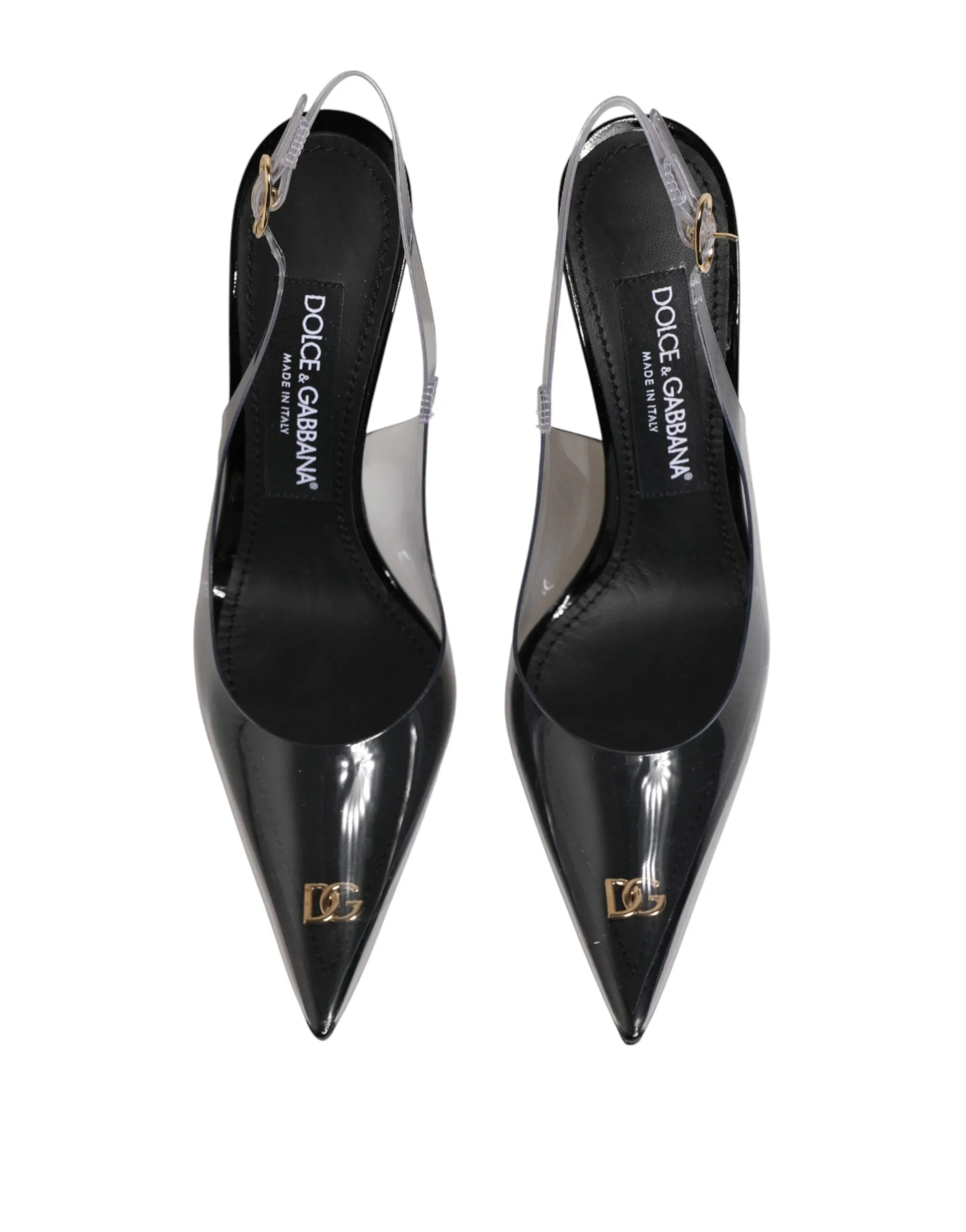 Dolce & Gabbana Black Leather Clear PVC Slingback Pumps Shoes sold by Siebentaschen product image thumbnail 4