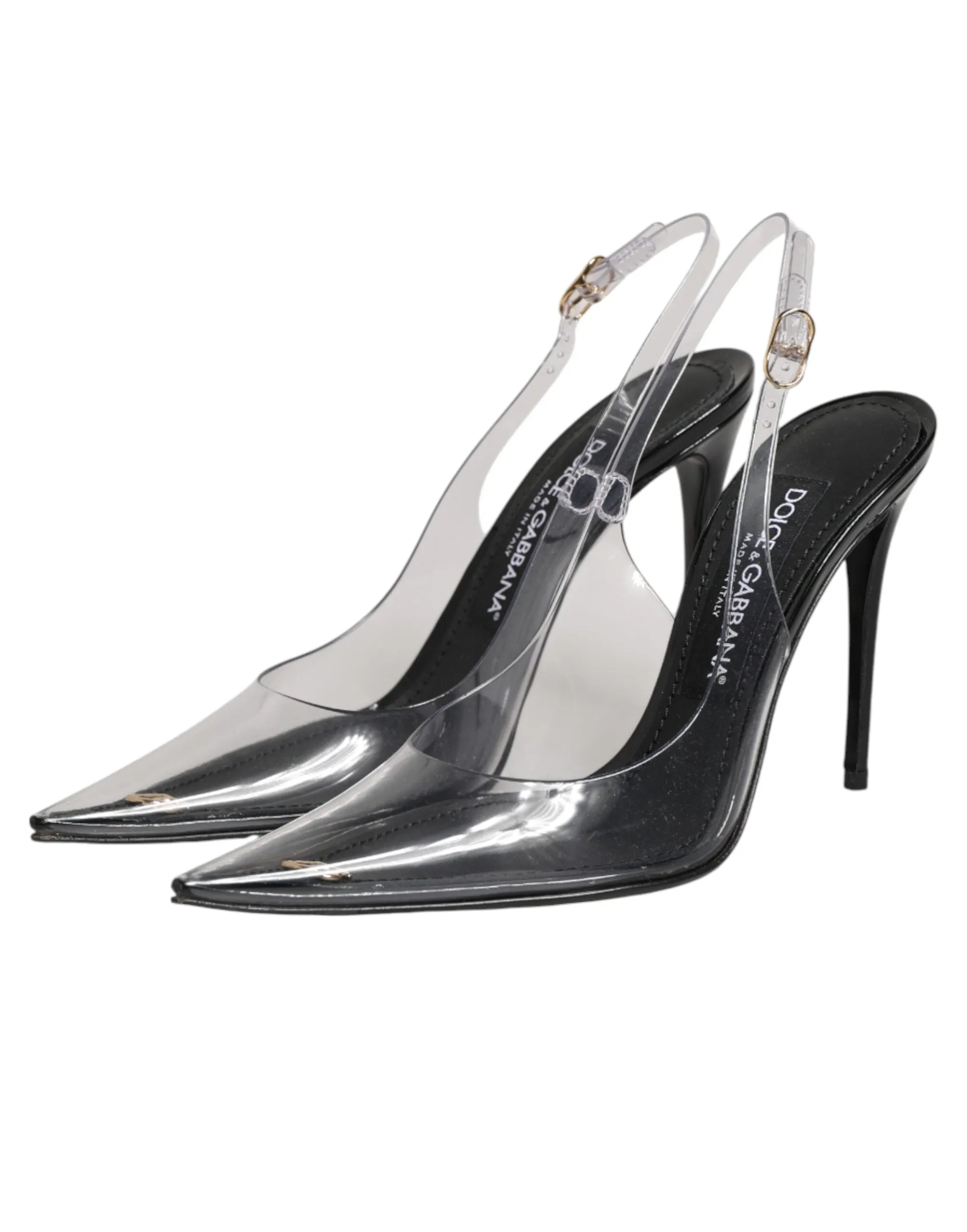 Dolce & Gabbana Black Leather Clear PVC Slingback Pumps Shoes sold by Siebentaschen product image thumbnail 5