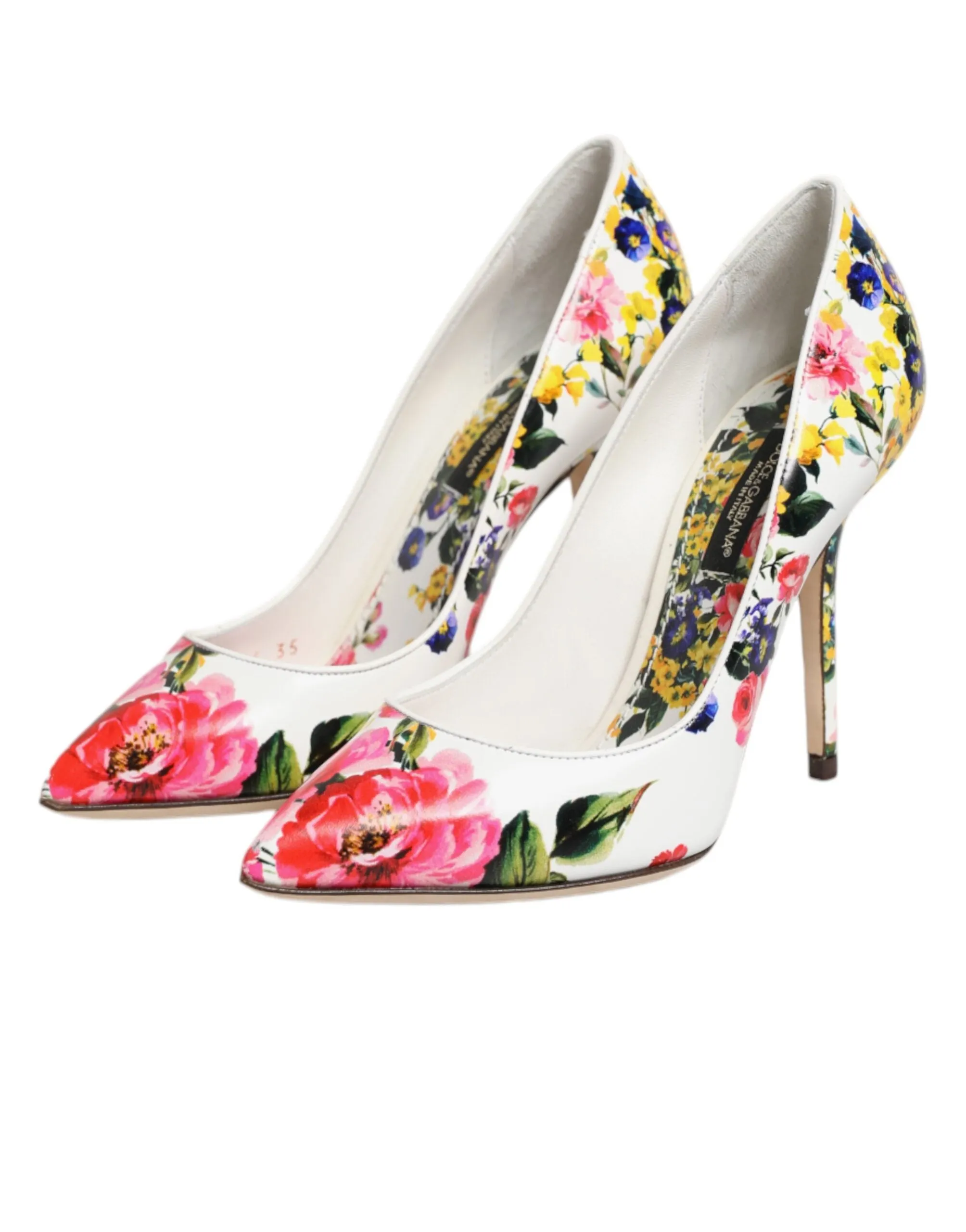 Dolce & Gabbana White Floral Leather High Heels Pumps Shoes sold by Siebentaschen product image thumbnail 5