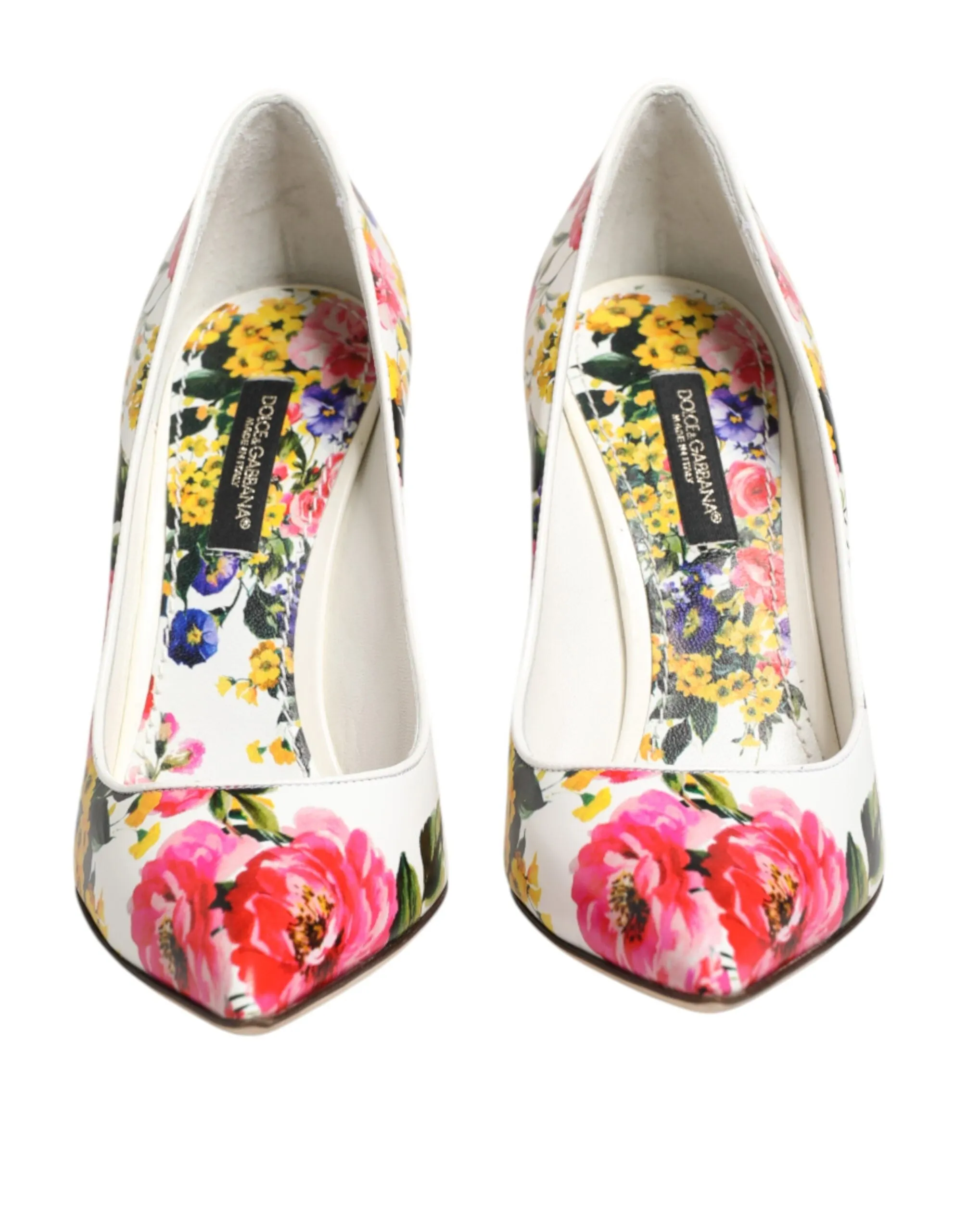 Dolce & Gabbana White Floral Leather High Heels Pumps Shoes sold by Siebentaschen product image thumbnail 3
