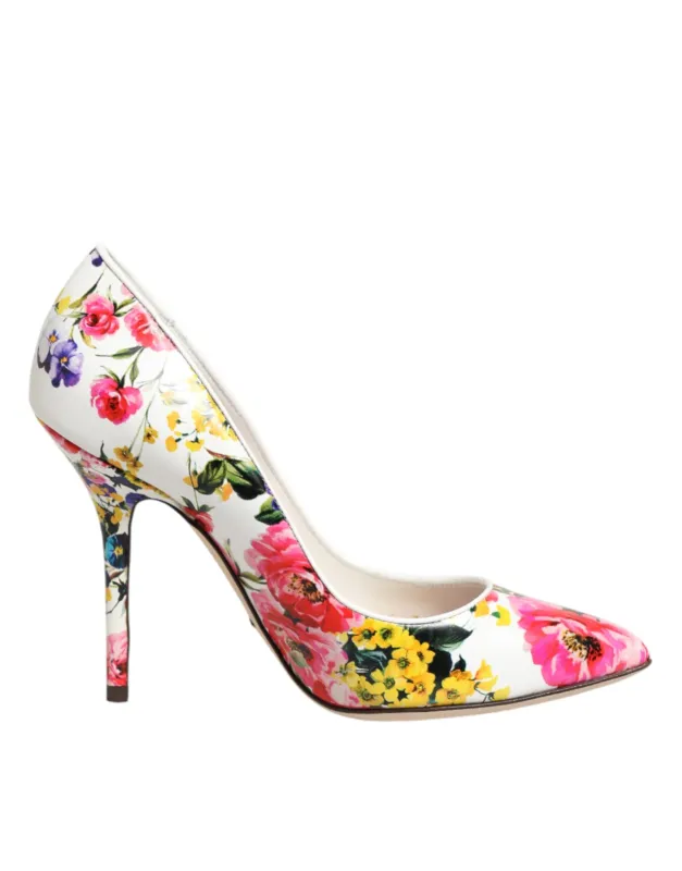 Dolce & Gabbana White Floral Leather High Heels Pumps Shoes sold by Siebentaschen