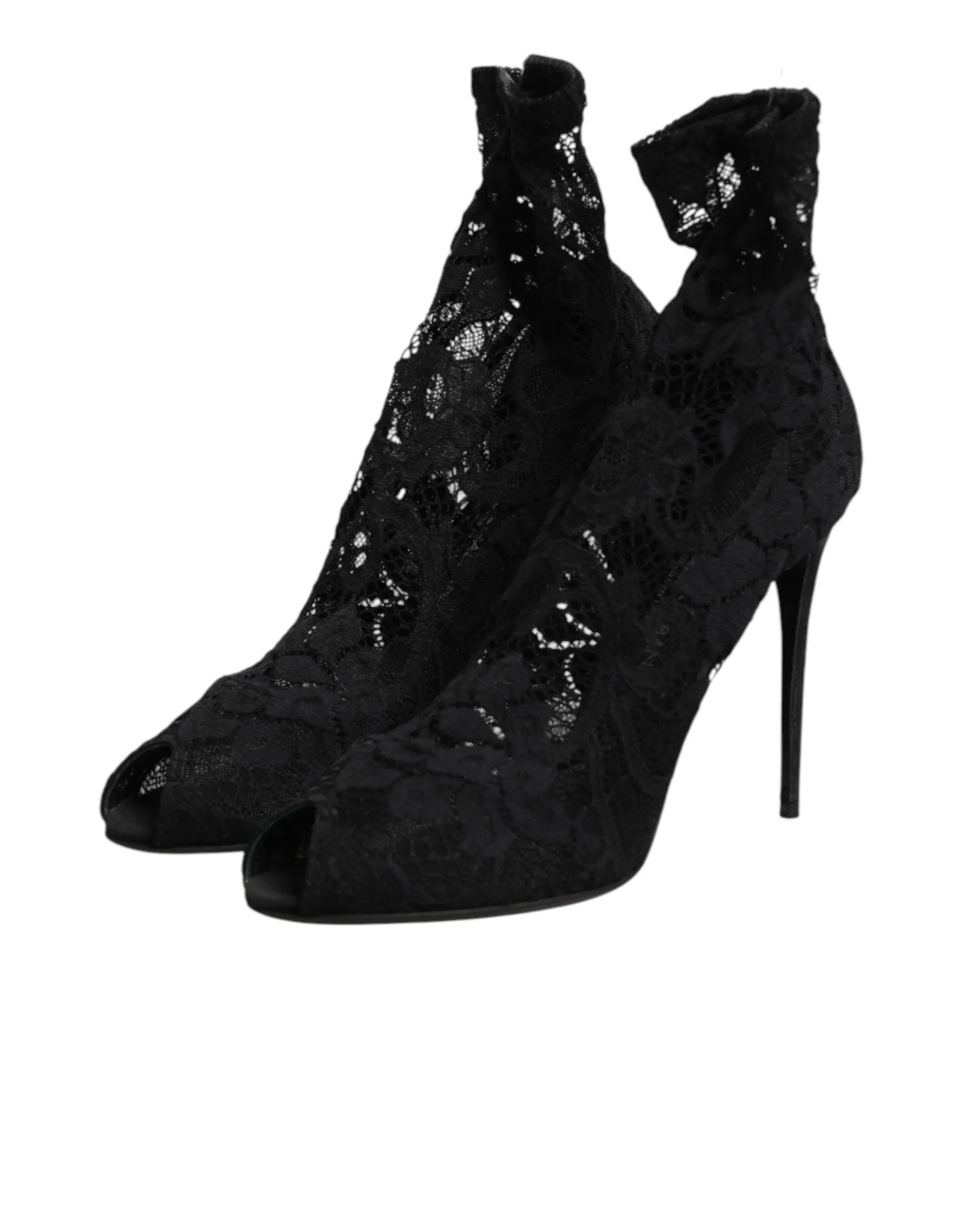 Dolce & Gabbana Black Stretch Taormina Lace Boots Shoes sold by Siebentaschen product image thumbnail 5