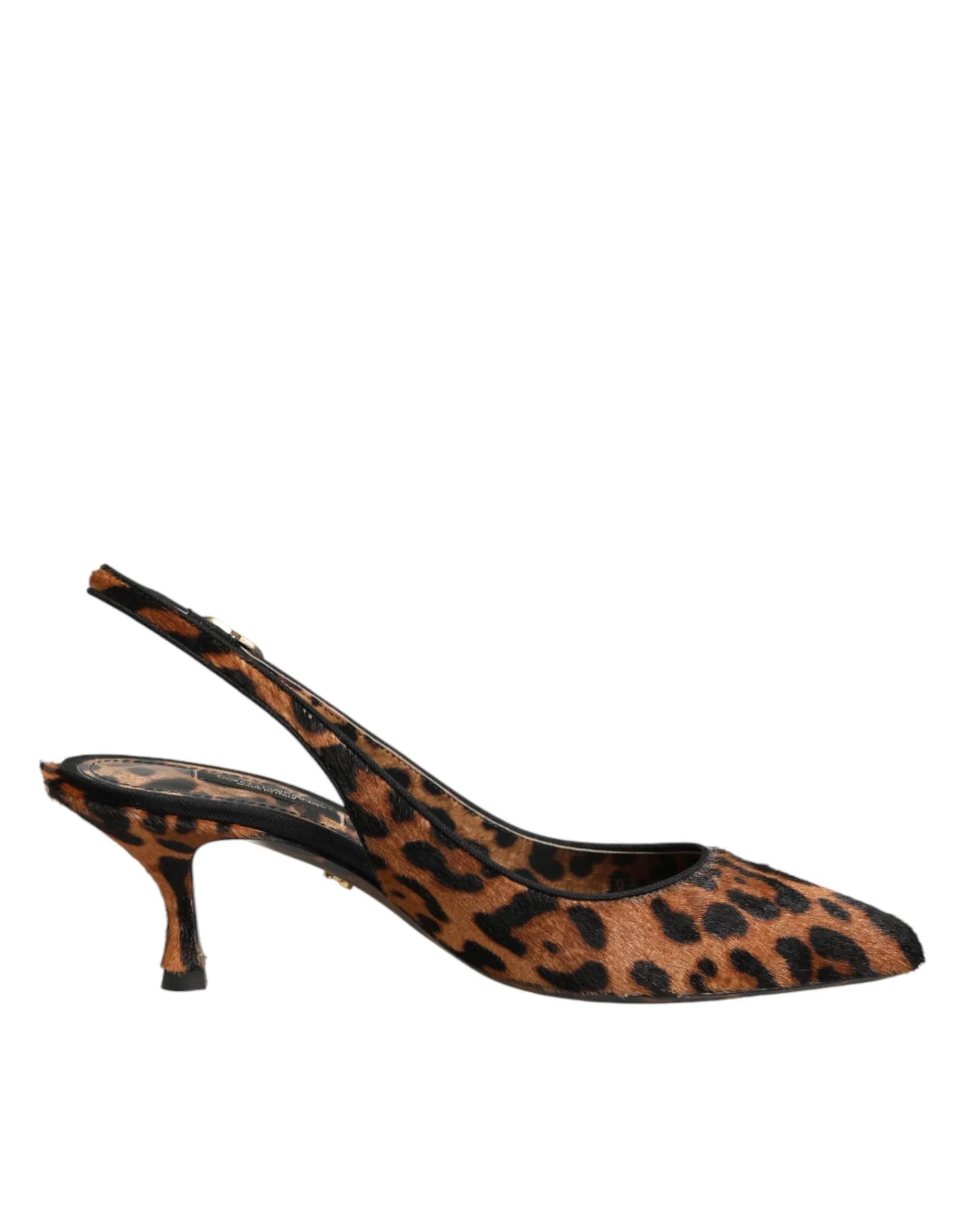 Dolce & Gabbana Brown Leopard Calfskin Fur Slingbacks Shoes sold by Siebentaschen