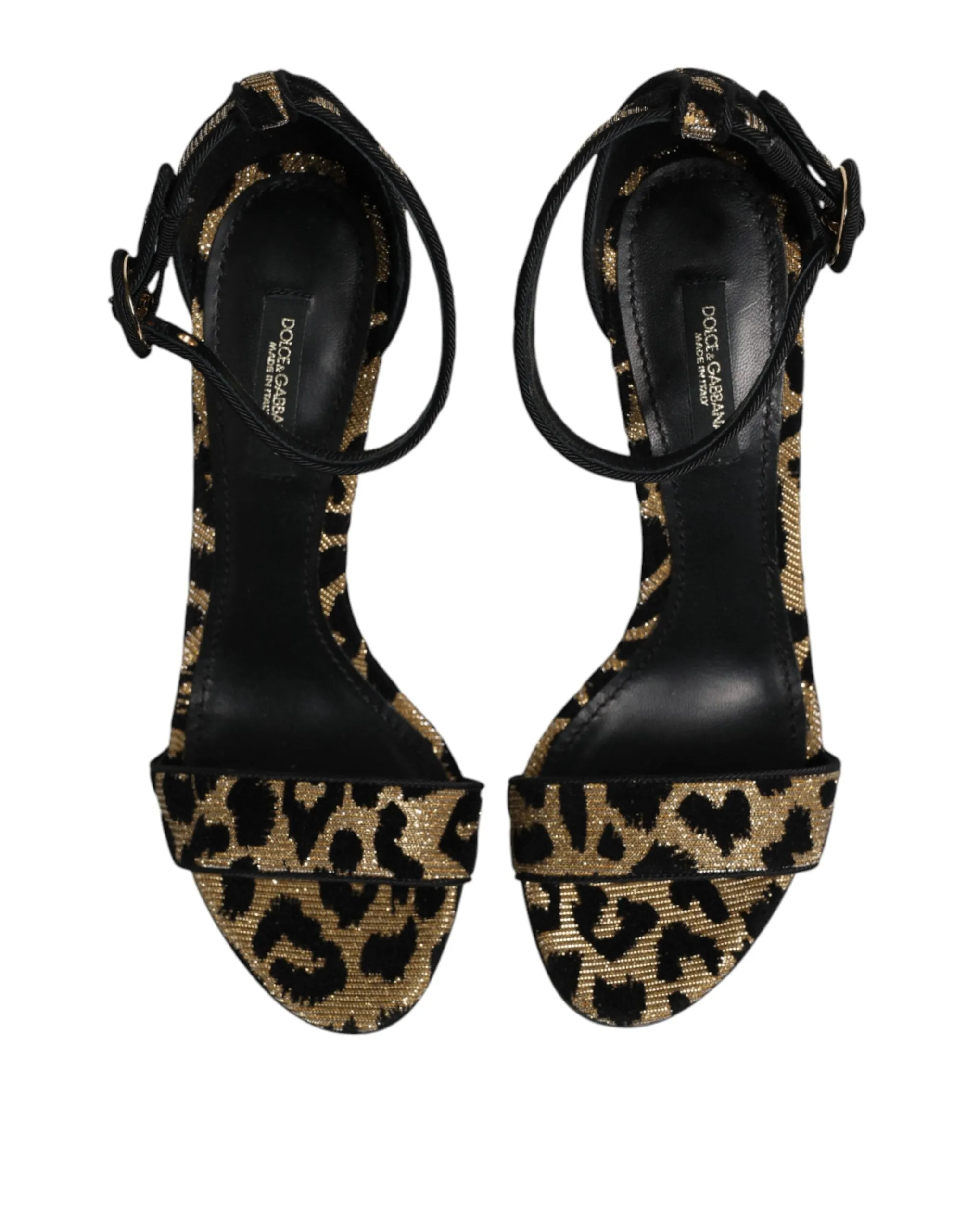 Dolce & Gabbana Gold Leopard Ankle Strap Heels Sandals Shoes sold by Siebentaschen product image thumbnail 4