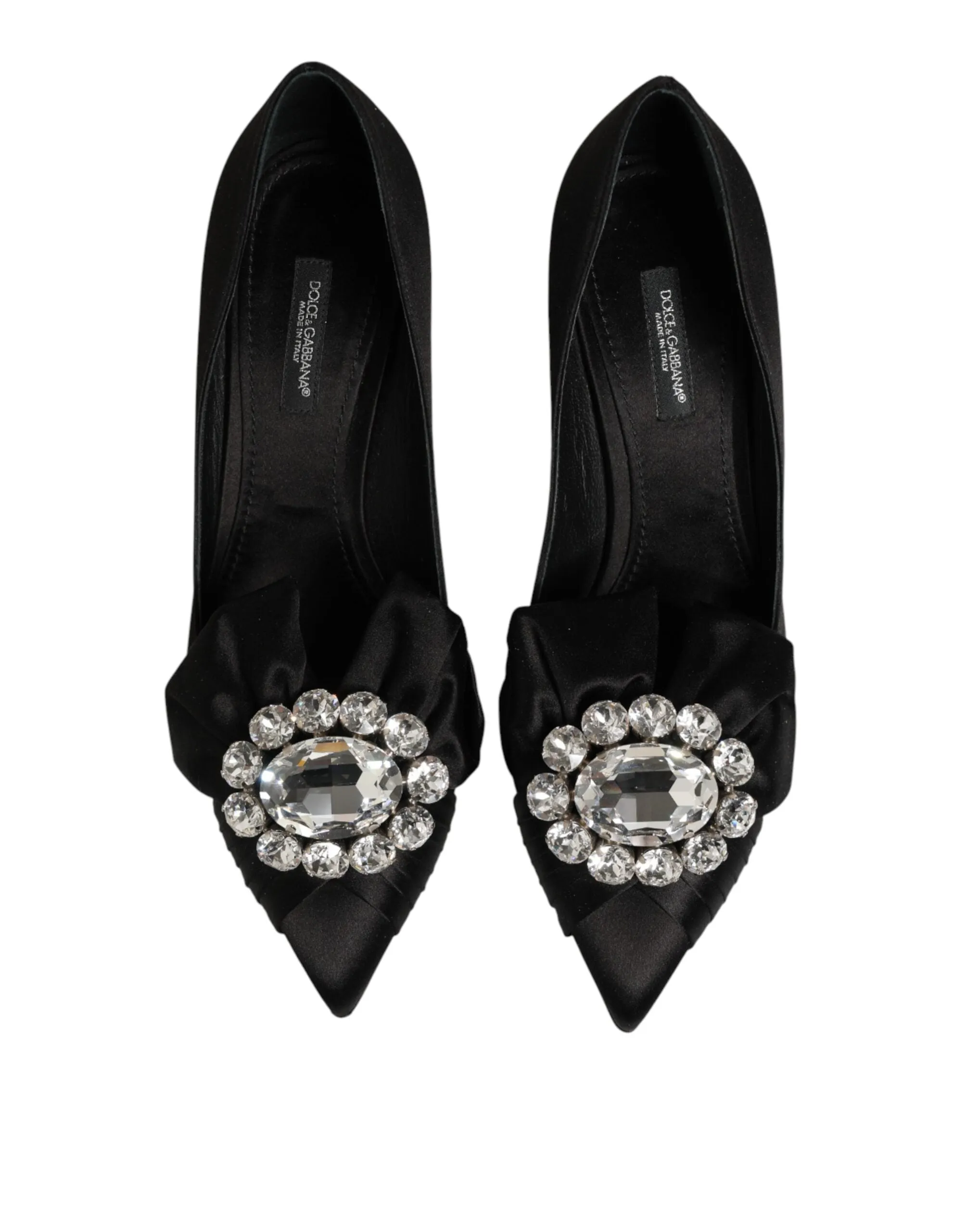Dolce & Gabbana Black Satin Bow Crystal Embellishment Pumps Shoes sold by Siebentaschen product image thumbnail 4