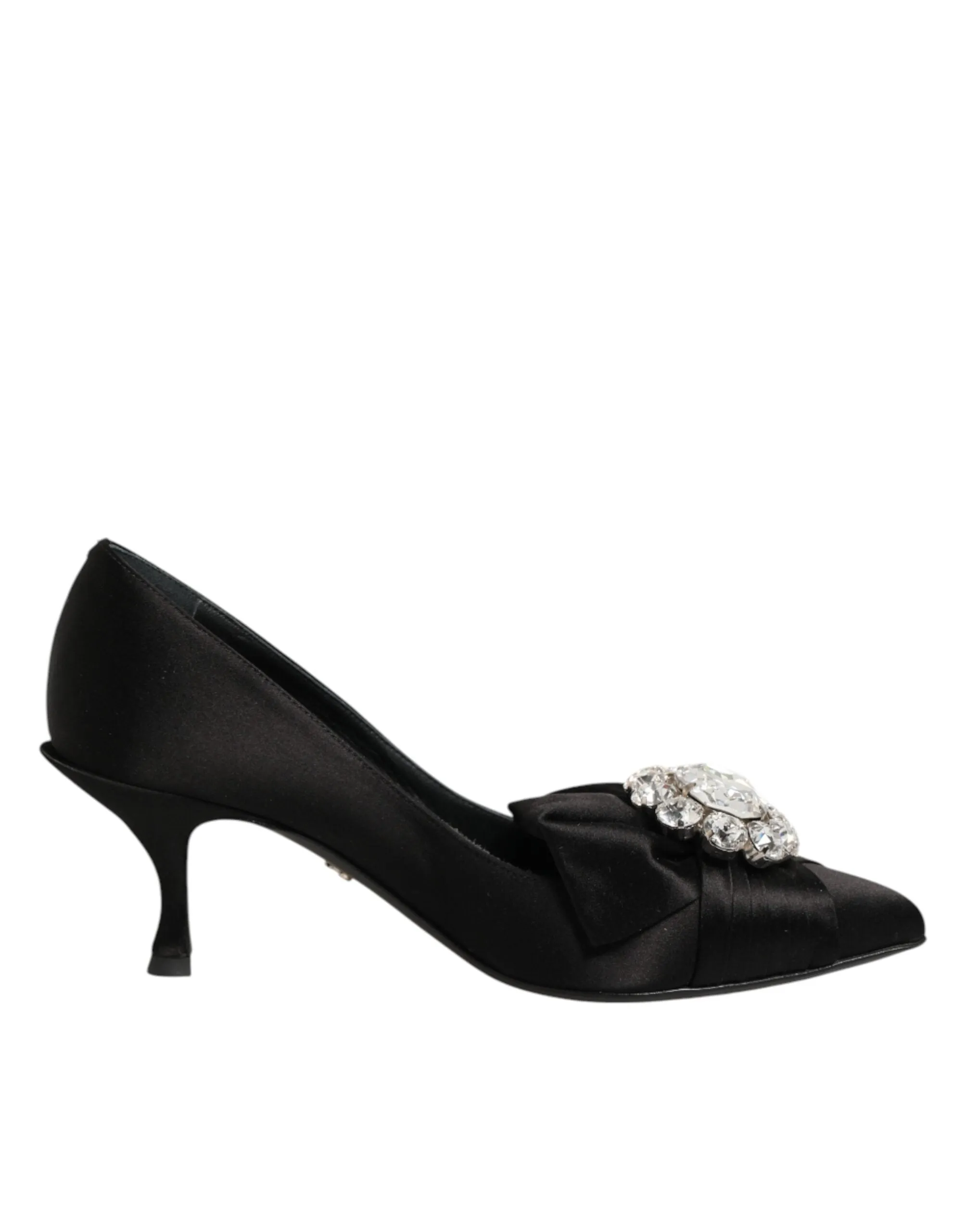 Dolce & Gabbana Black Satin Bow Crystal Embellishment Pumps Shoes sold by Siebentaschen