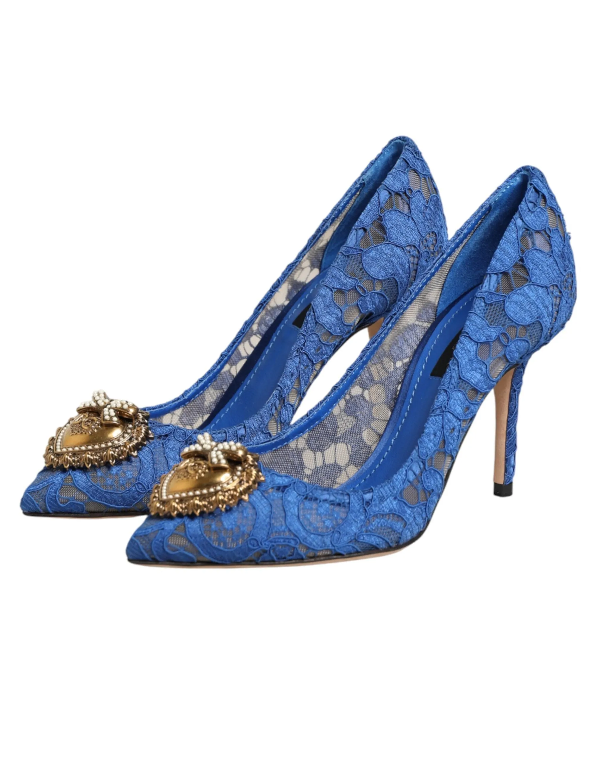 Dolce & Gabbana Blue Taormina Lace DEVOTION Pumps Shoes \ sold by Siebentaschen product image thumbnail 5