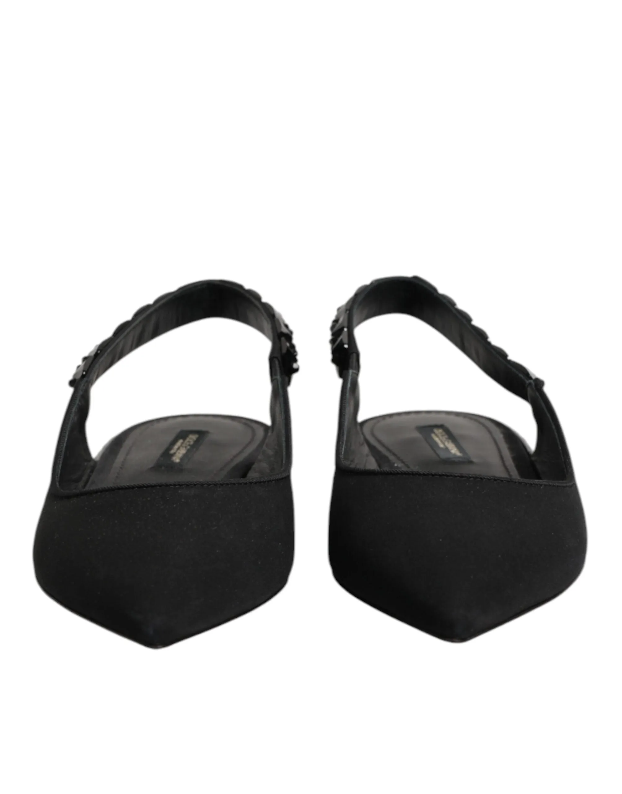 Dolce & Gabbana Black Crystal Charmeuse Slingback Shoes sold by Siebentaschen product image thumbnail 3