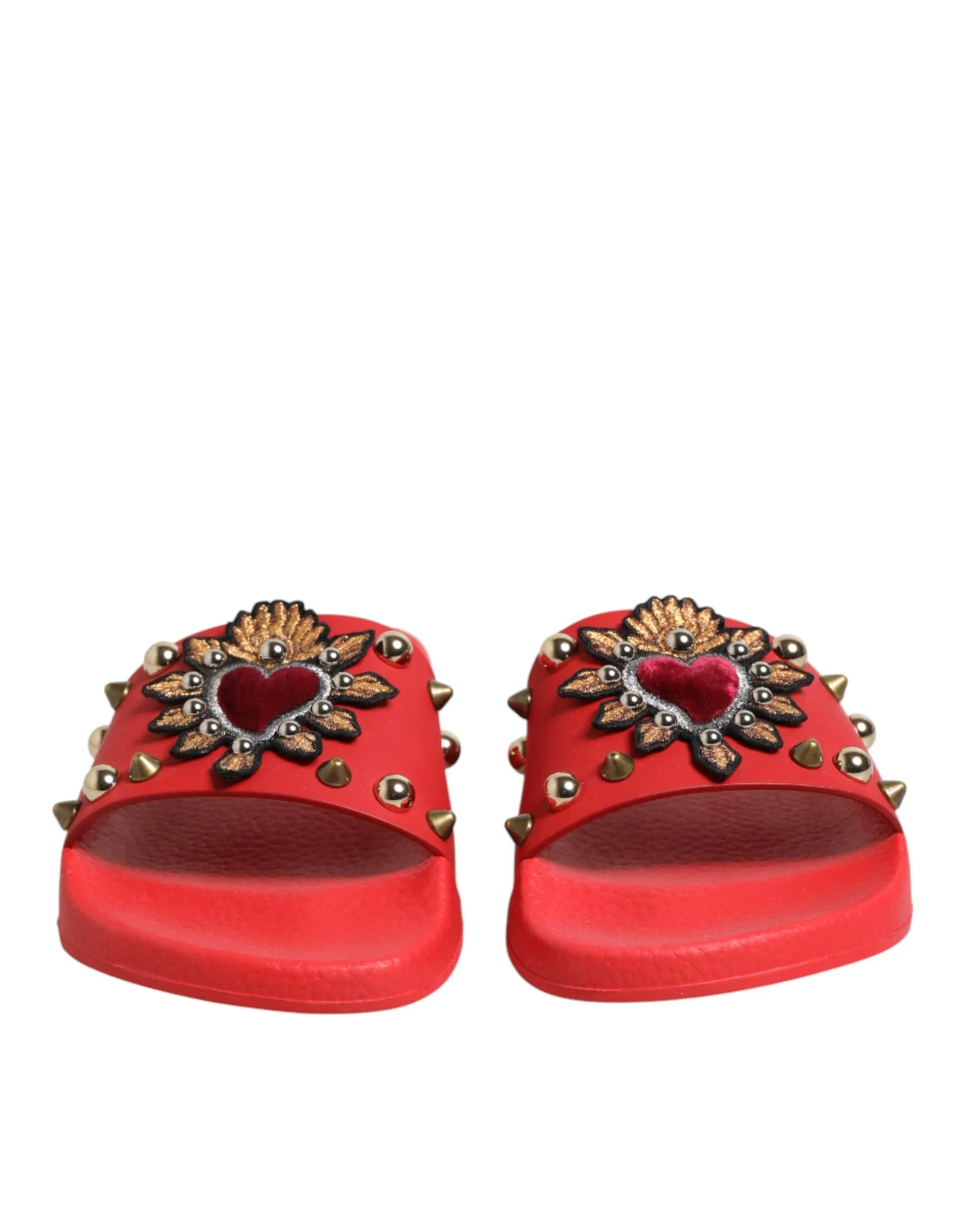 Dolce & Gabbana Red Sacred Heart Stud Slides Beachwear Shoes sold by Siebentaschen product image thumbnail 3