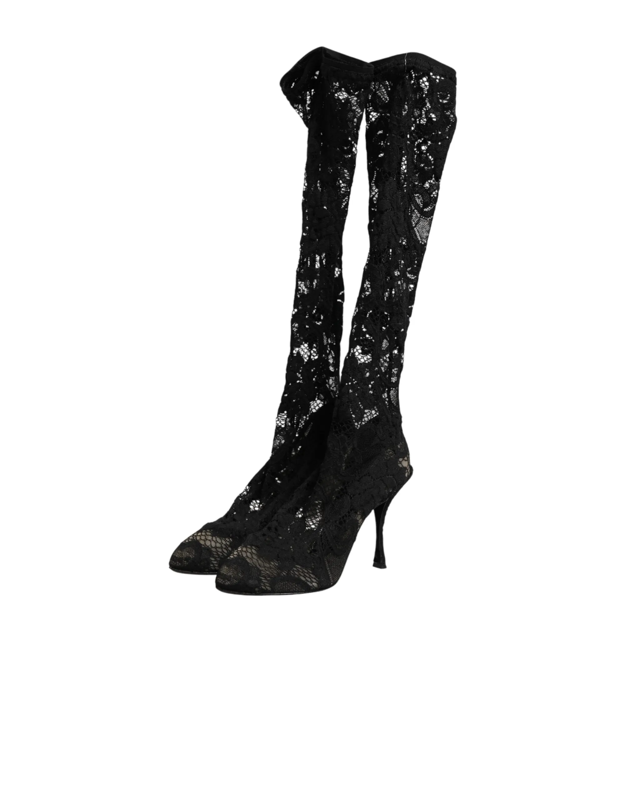 Dolce & Gabbana Black Pumps Taormina Lace Socks Boots Shoes sold by Siebentaschen product image thumbnail 4