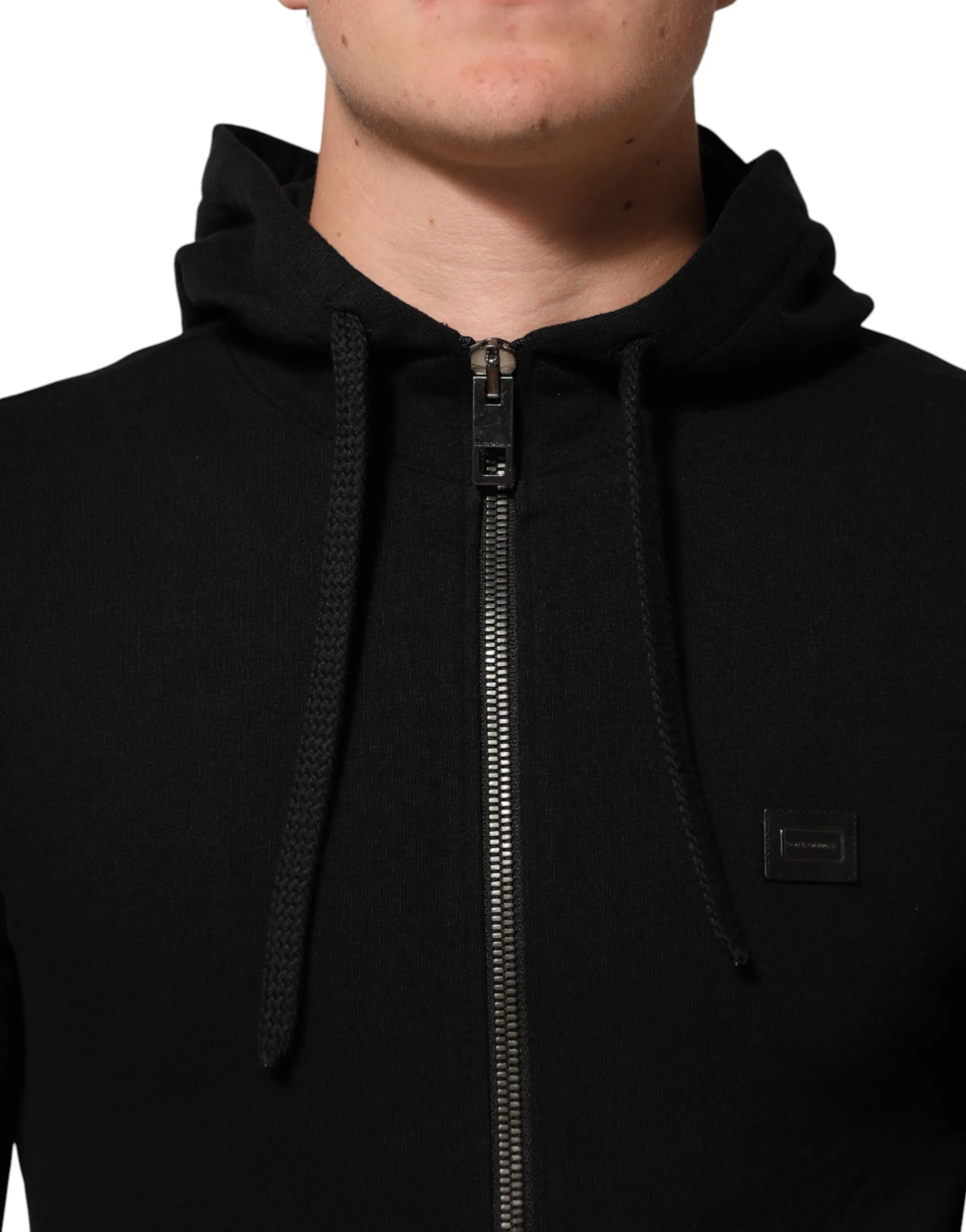 Dolce & Gabbana Sweater Black Cotton Hooded Men Sweatshirt Sweater sold by Siebentaschen product image thumbnail 5
