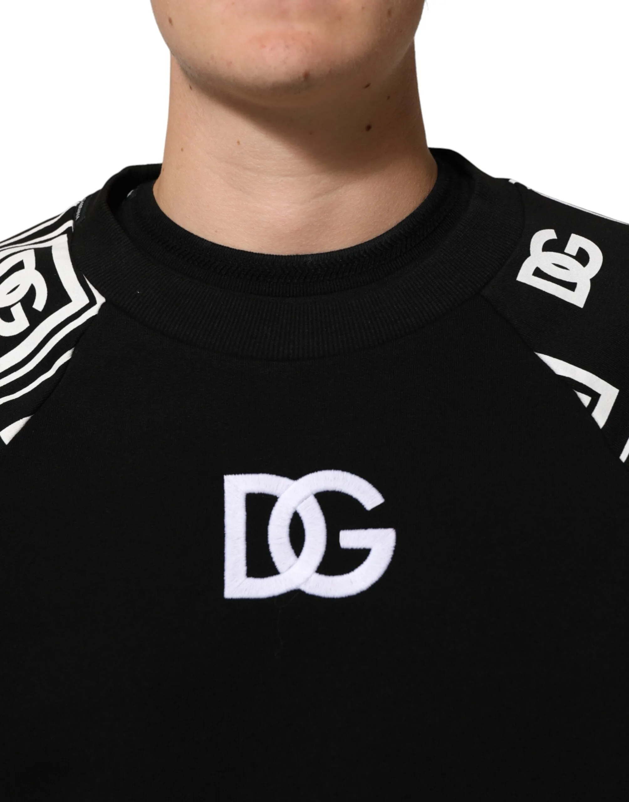 Dolce & Gabbana Black D&G Monogram Cotton Sweatshirt Sweater sold by Siebentaschen product image thumbnail 5