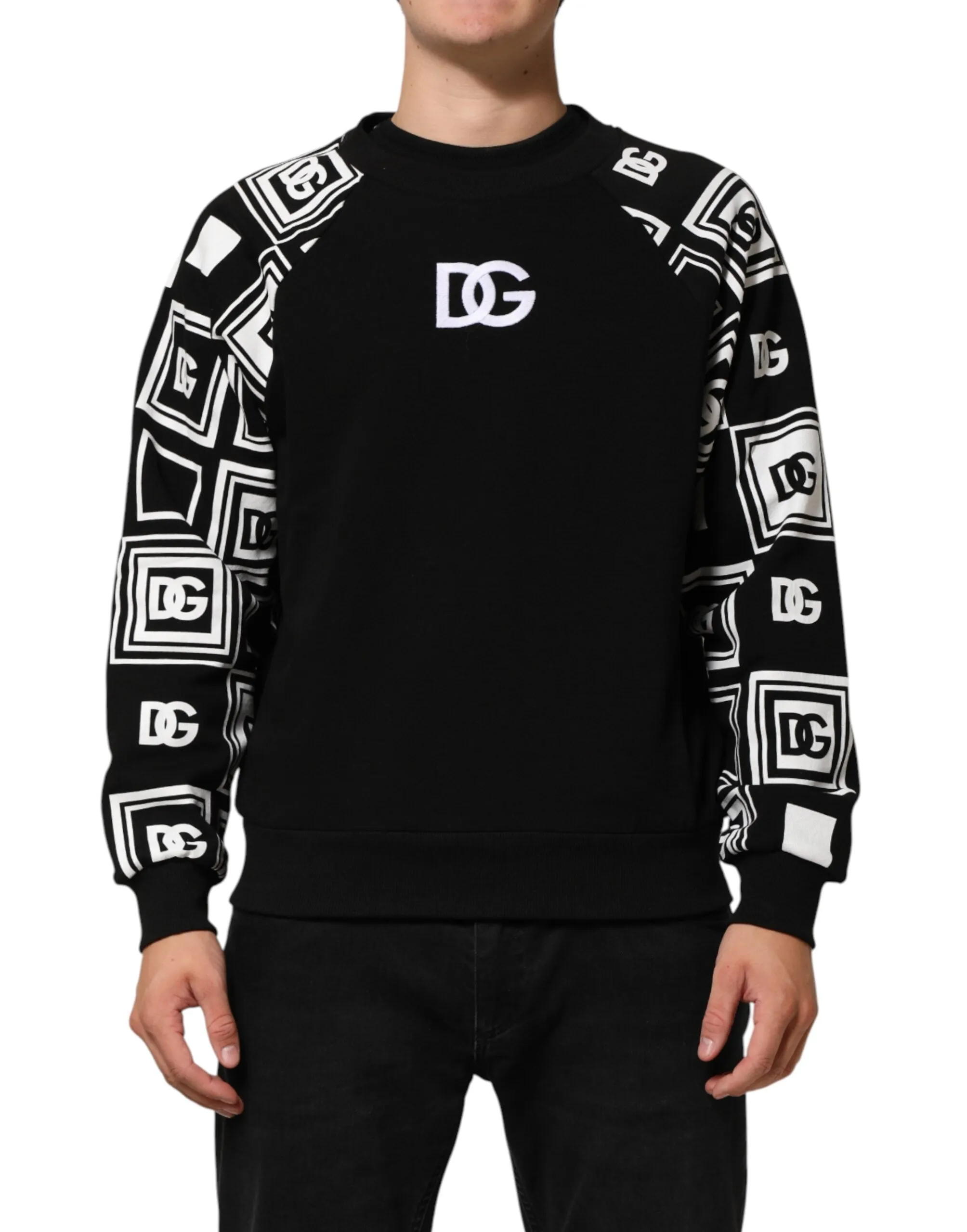 Dolce & Gabbana Black D&G Monogram Cotton Sweatshirt Sweater sold by Siebentaschen product image thumbnail 2