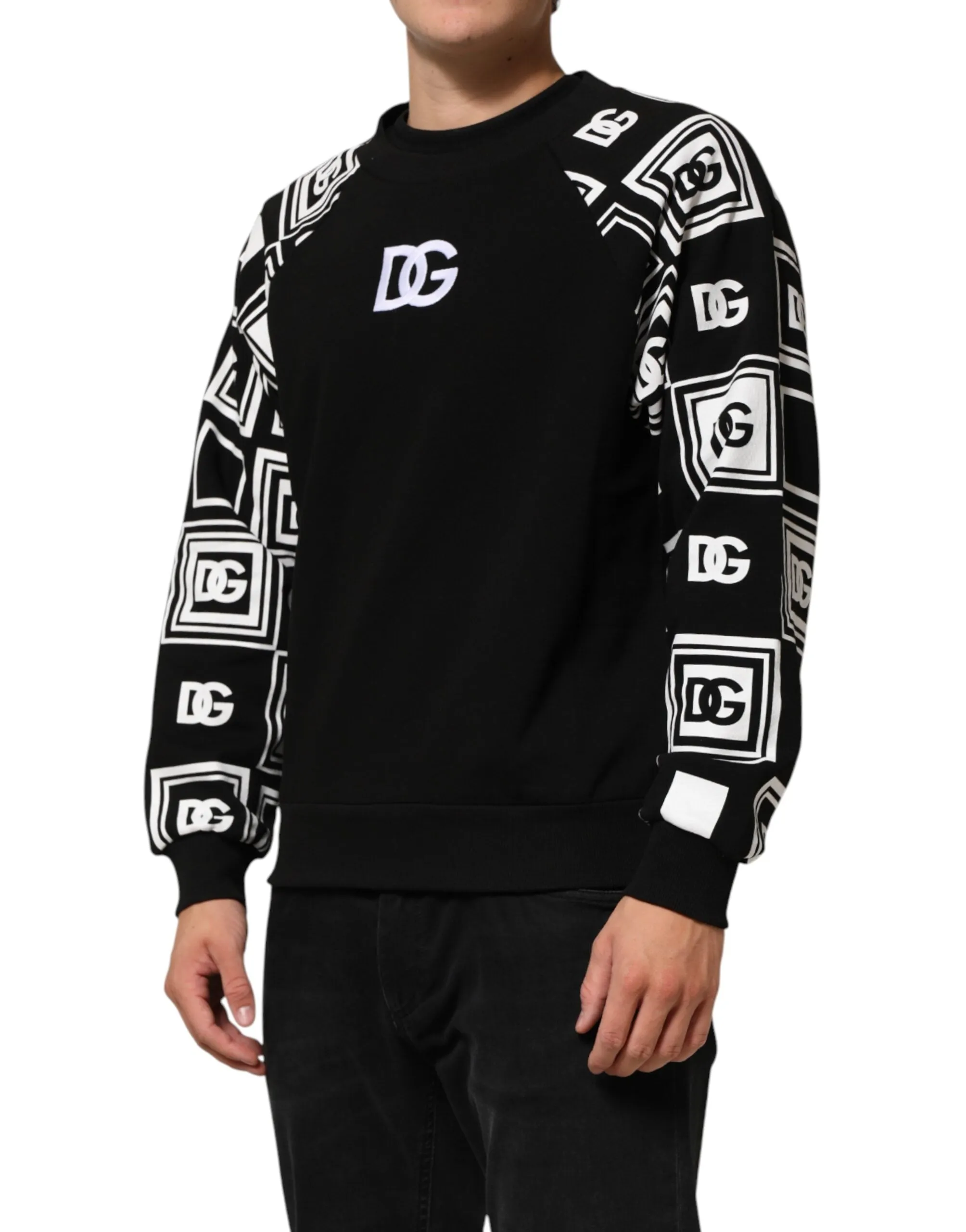 Dolce & Gabbana Black D&G Monogram Cotton Sweatshirt Sweater sold by Siebentaschen product image thumbnail 3