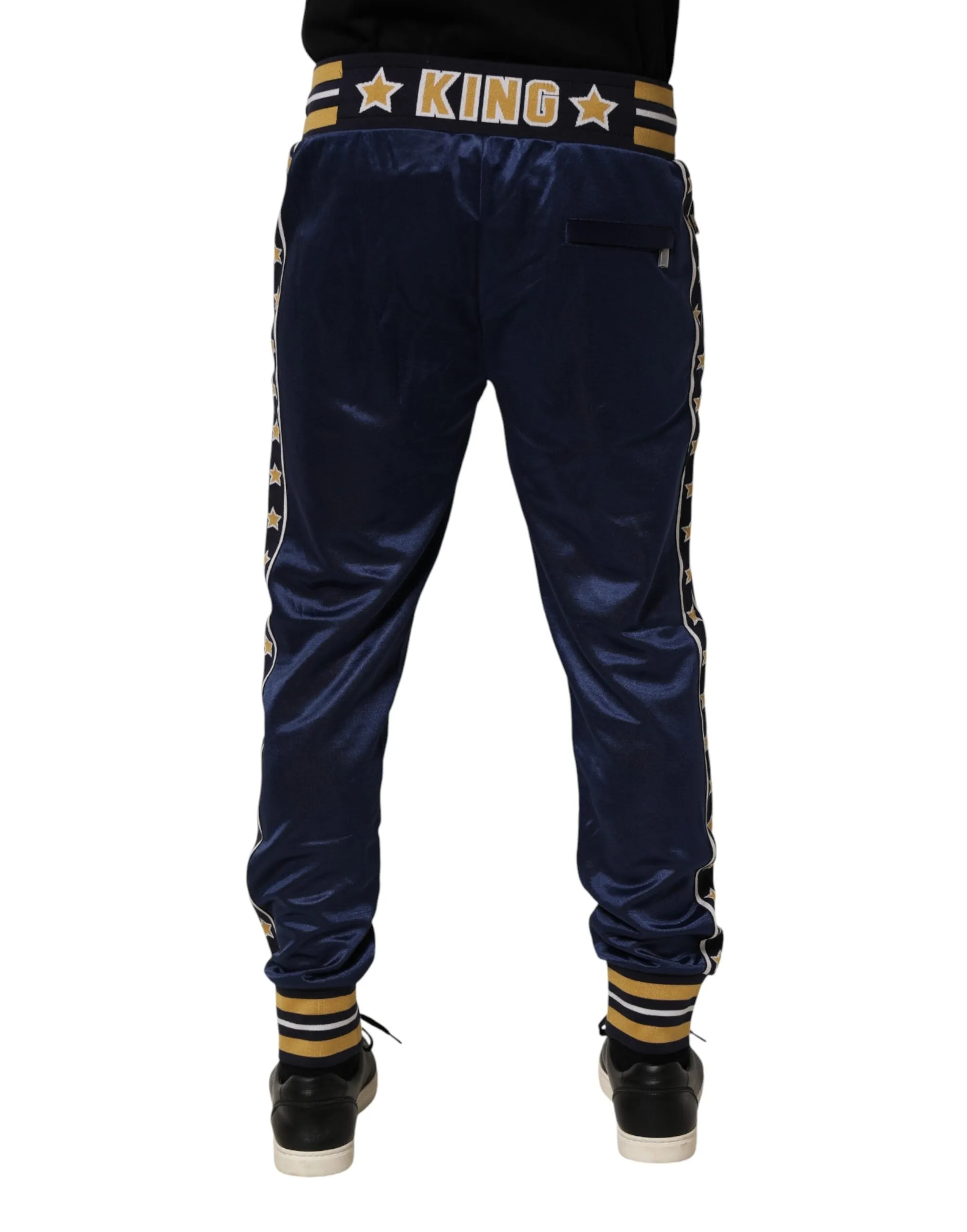 Dolce & Gabbana Blue Nylon Jogger Mid Waist Trouser Pants sold by Siebentaschen product image thumbnail 4