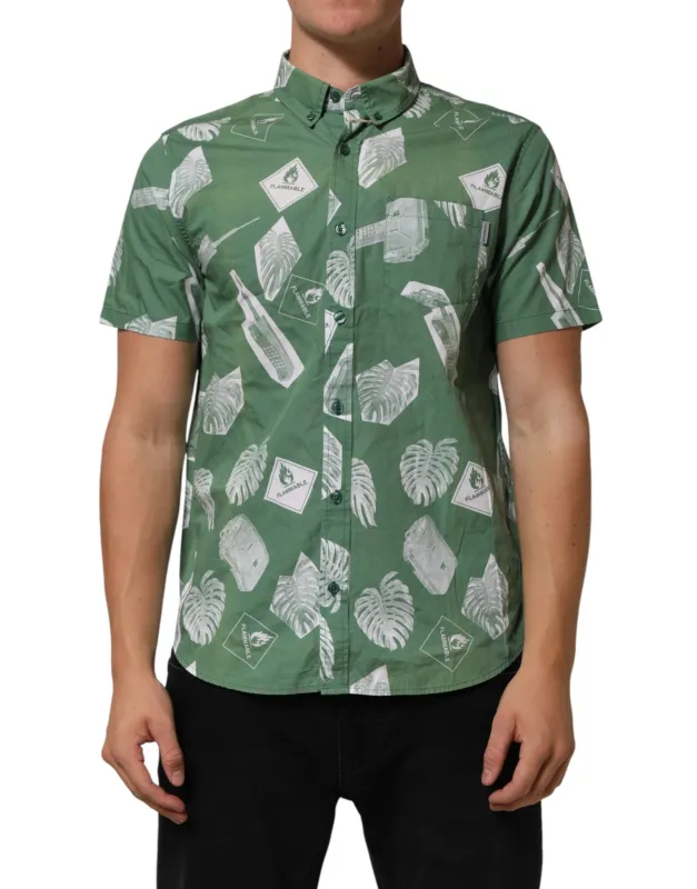 Carhartt Wip Green Printed Cotton Collared Short Sleeves Polo Shirt sold by Siebentaschen