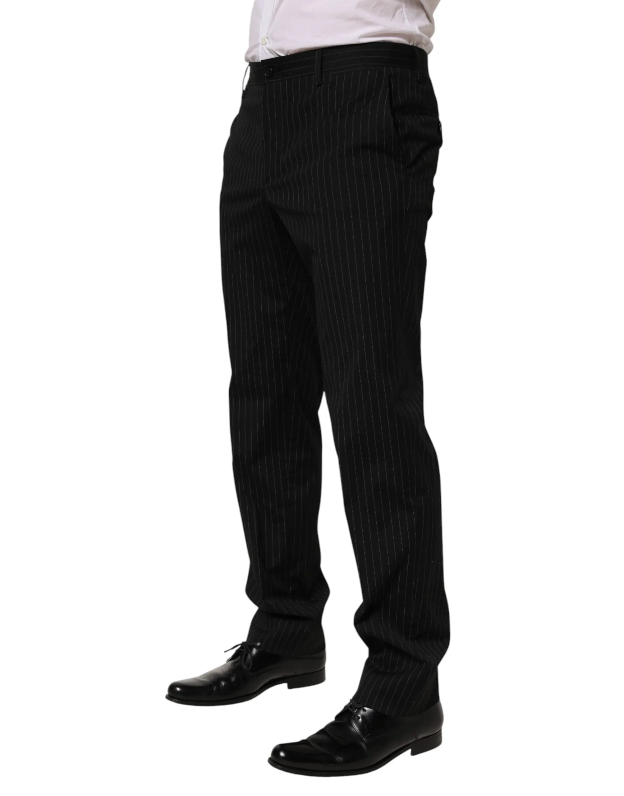 Dolce & Gabbana Black Striped Dress Formal Men Trouser Pants sold by Siebentaschen product image thumbnail 3